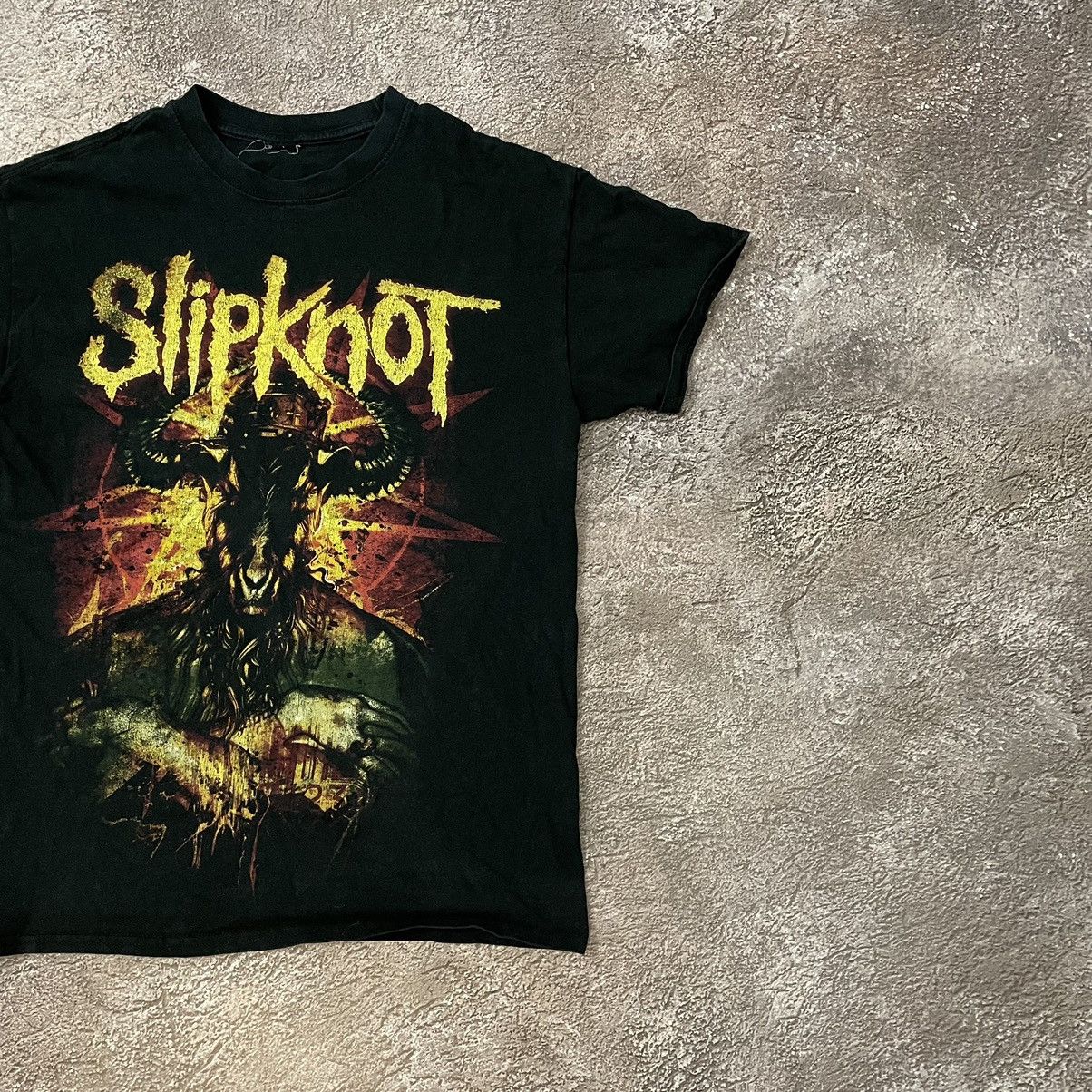 Vintage Vintage 90s Slipknot Band Graphic Tee Grunge Dark Baggy M Size US M / EU 48-50 / 2 - 2 Thumbnail