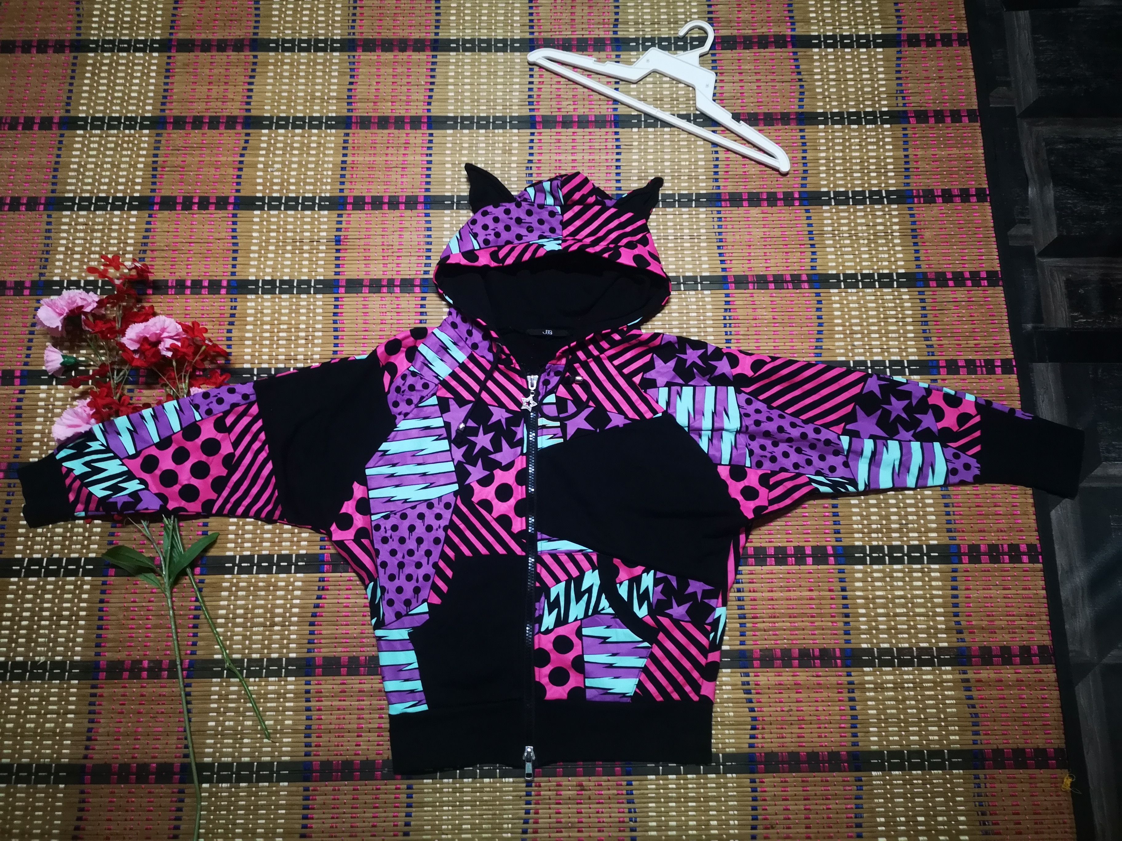 Japanese Brand JAG Patchwork zipper hoodie Size US M / EU 48-50 / 2 - 3 Thumbnail