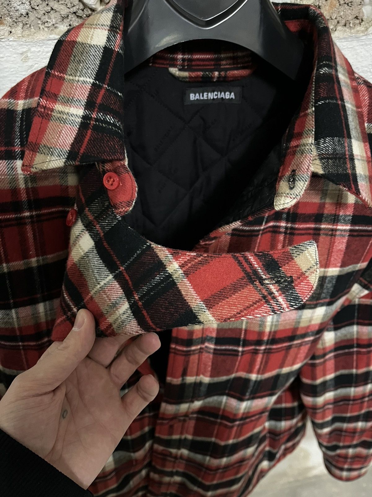 Balenciaga Checked Flannel Padded Shirt Jacket Size US XL / EU 56 / 4 - 7 Thumbnail