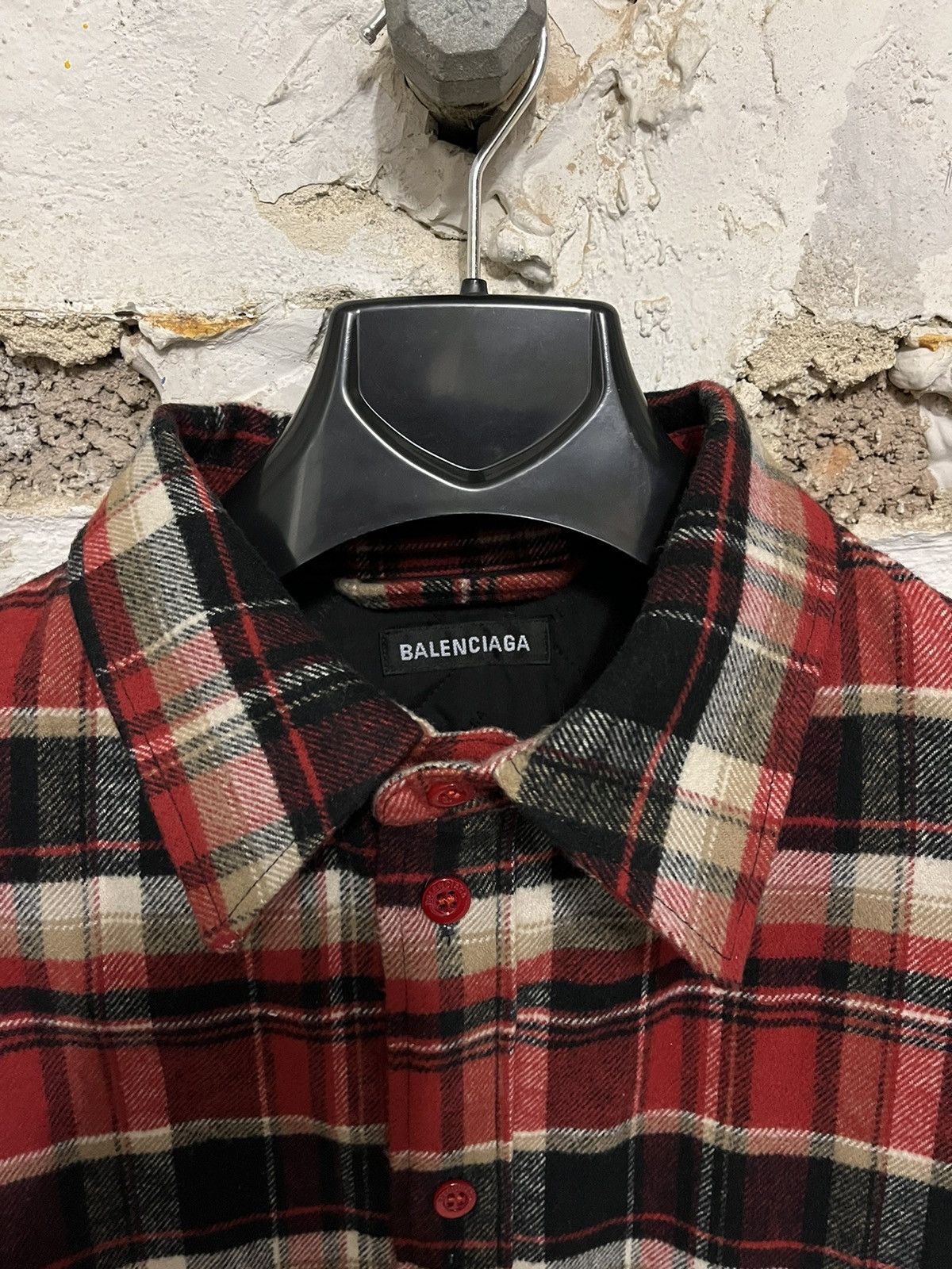 Balenciaga Checked Flannel Padded Shirt Jacket Size US XL / EU 56 / 4 - 3 Thumbnail