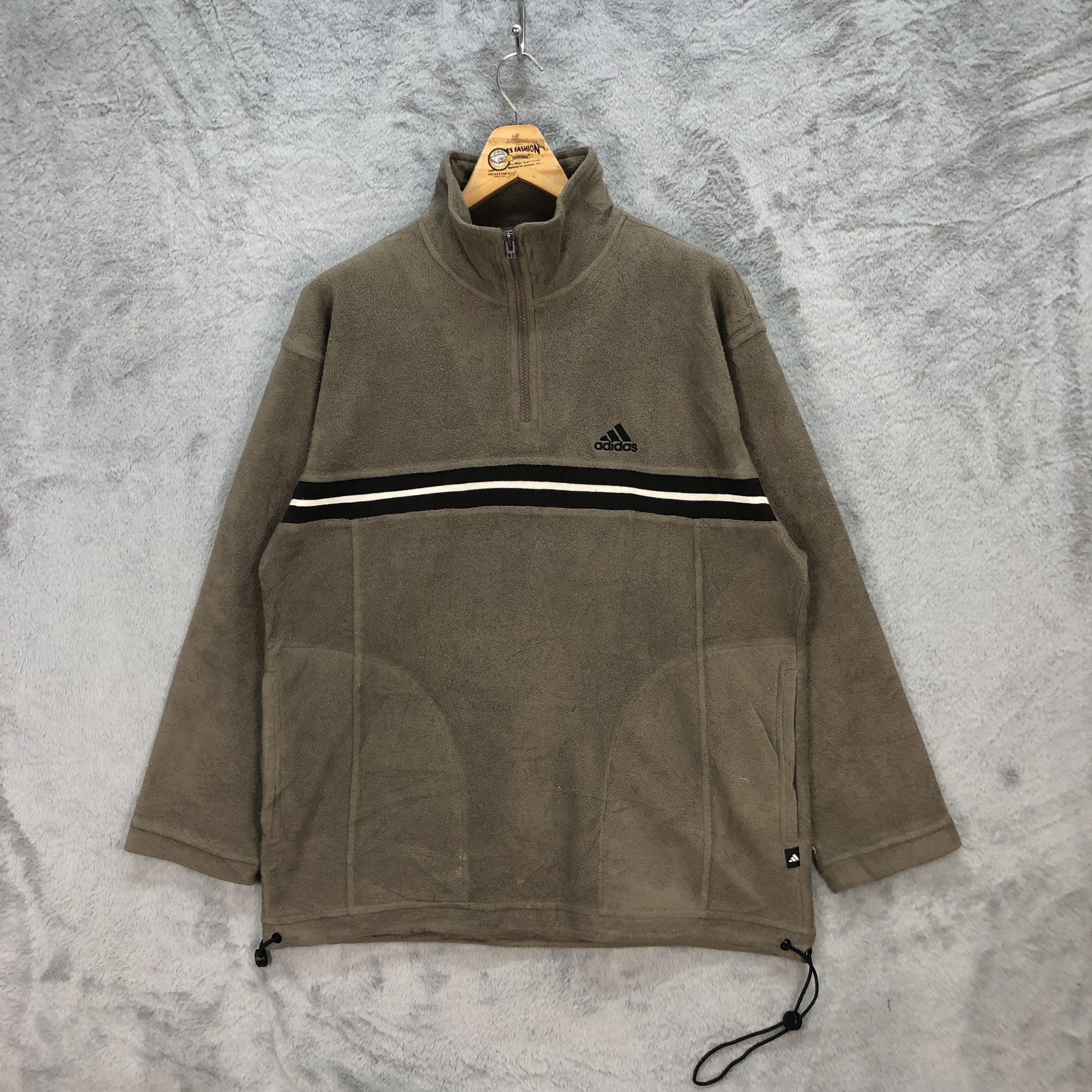 Adidas Vintage 90's Adidas Turtle Neck Pullover Fleece #5689-202 Size US L / EU 52-54 / 3 - 1 Thumbnail