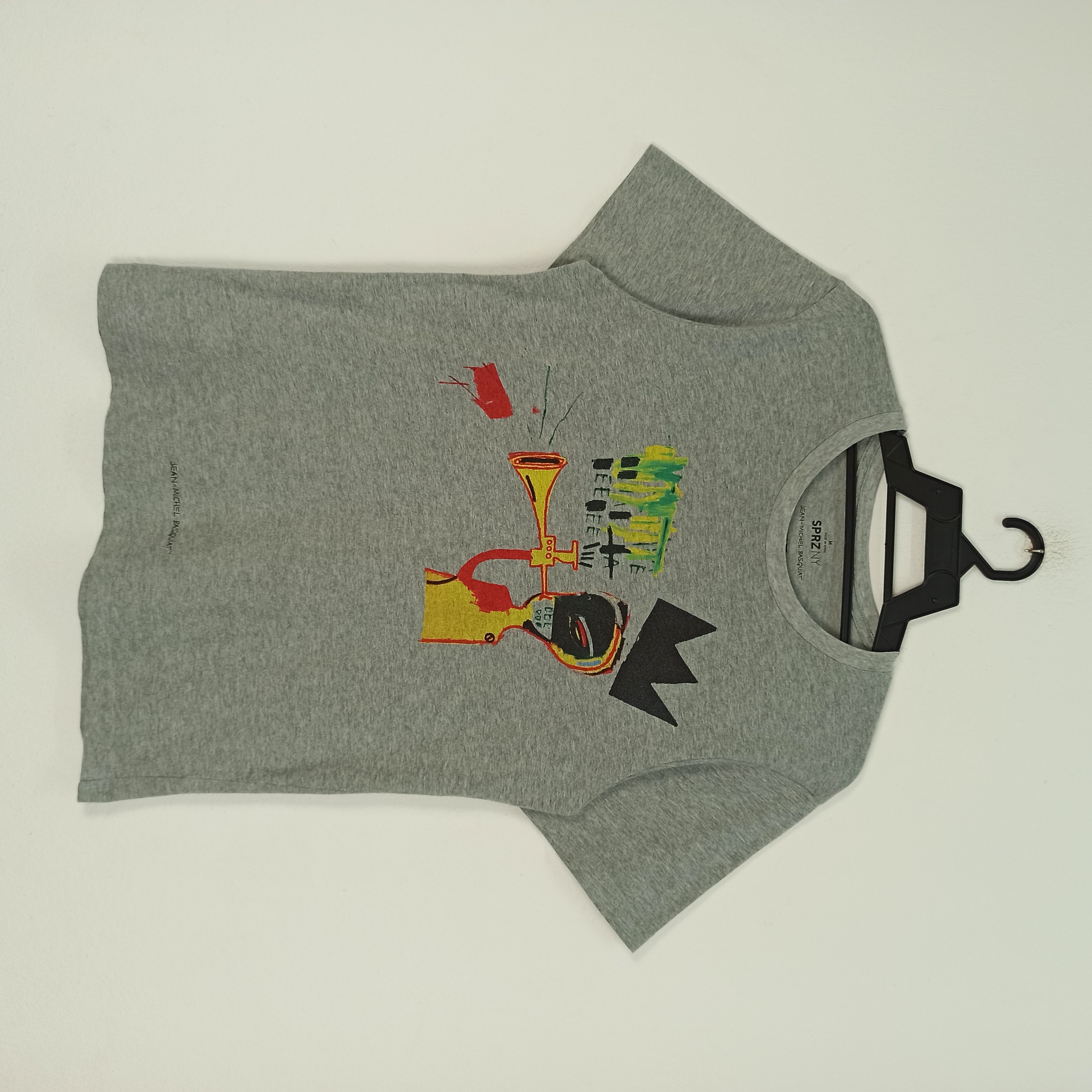 image of Jean Michel Basquiat Art Uniqlo Tshirt in Grey, Men's (Size Medium)