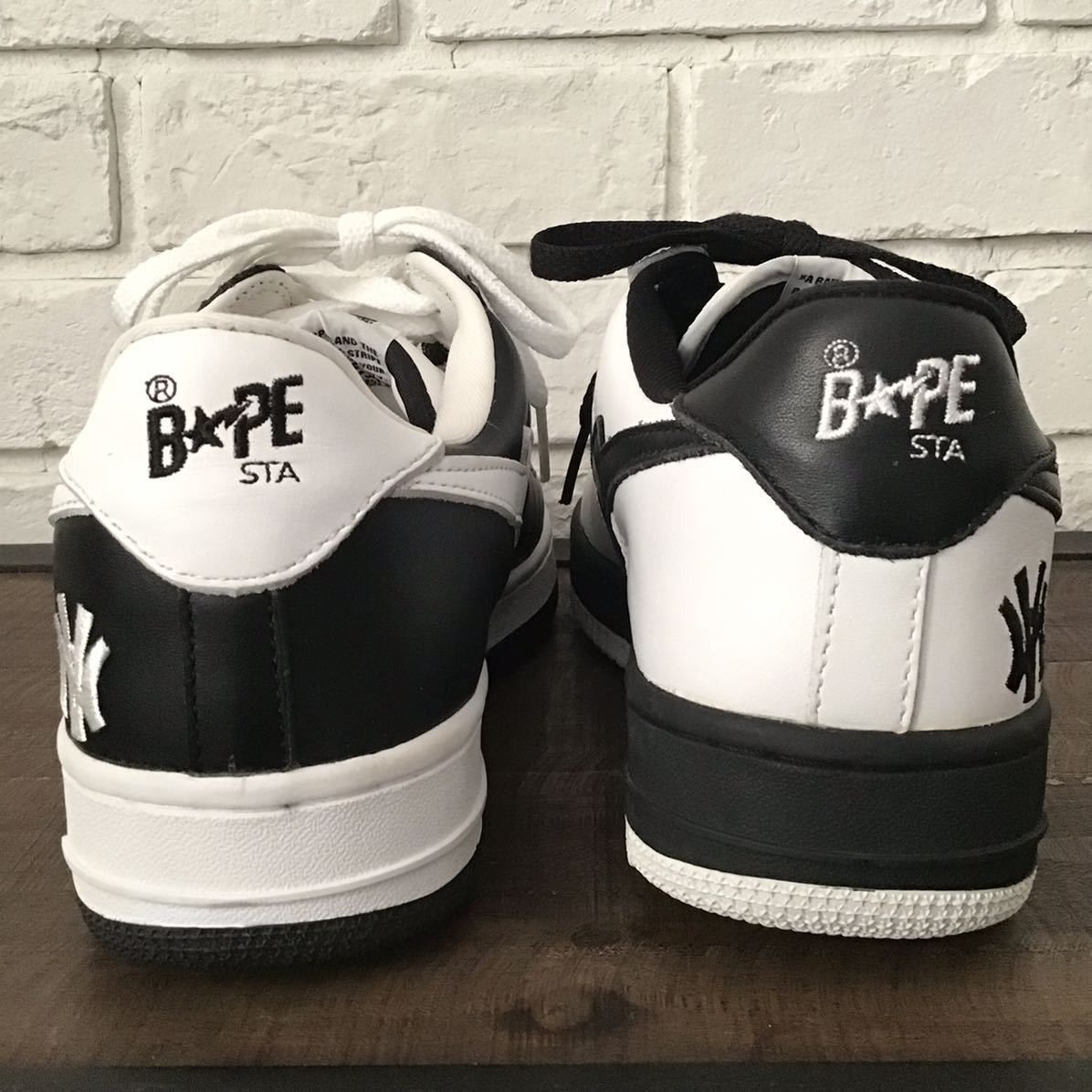Bape × Neighborhood NEIGHBORHOOD × BAPE leather BAPESTA sneakers APE NIGO Size US 9.5 / EU 42-43 - 5 Thumbnail