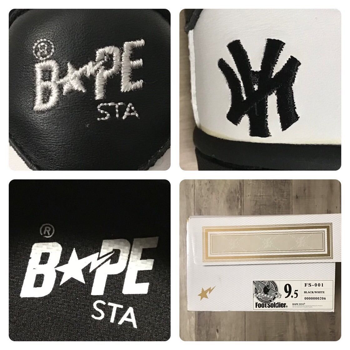 Bape × Neighborhood NEIGHBORHOOD × BAPE leather BAPESTA sneakers APE NIGO Size US 9.5 / EU 42-43 - 10 Thumbnail