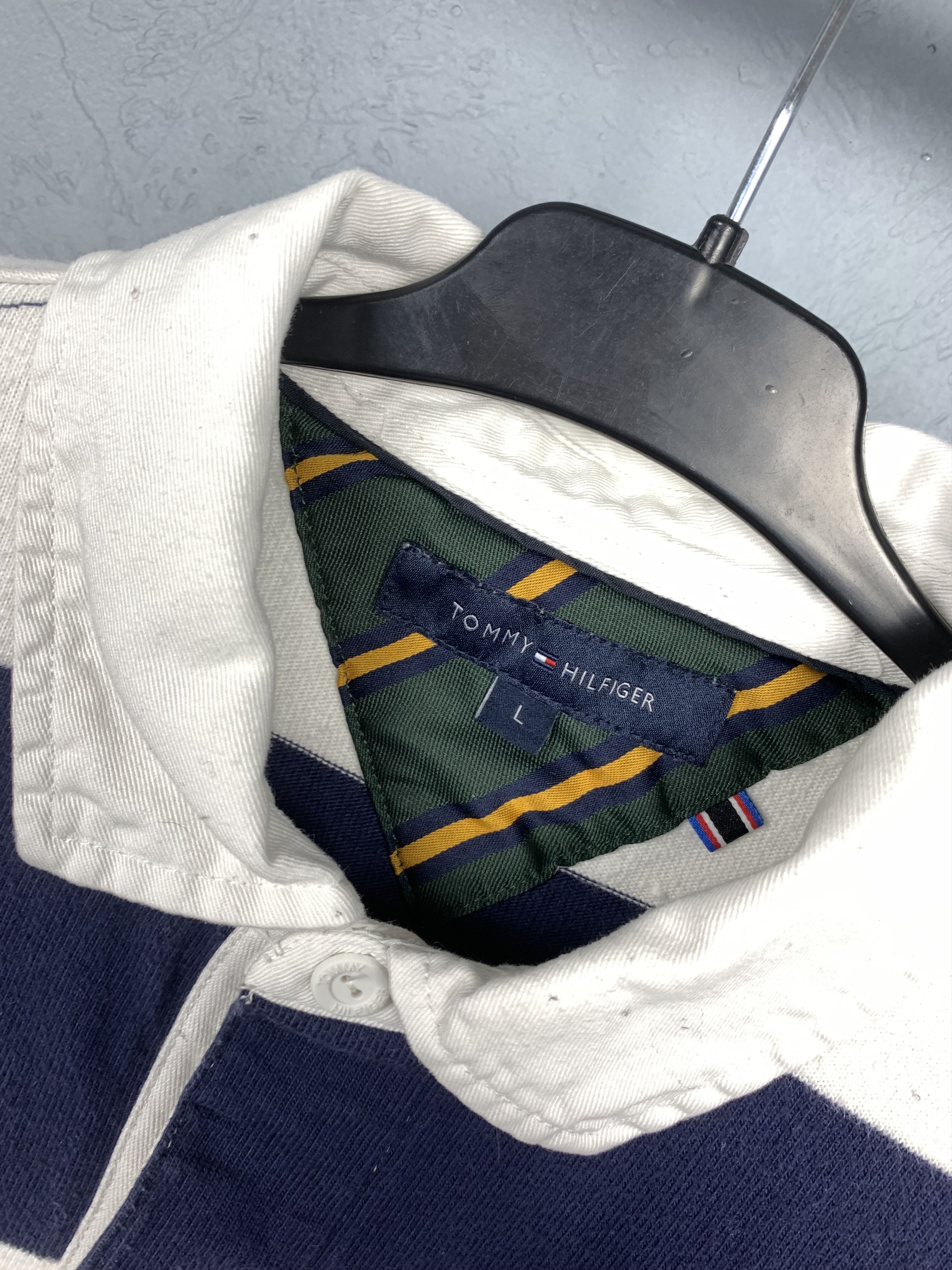 Tommy Hilfiger × Vintage Tommy Hilfiger Vintage Mens Rugby Long Sleeve Polo Shirt Size US L / EU 52-54 / 3 - 3 Thumbnail