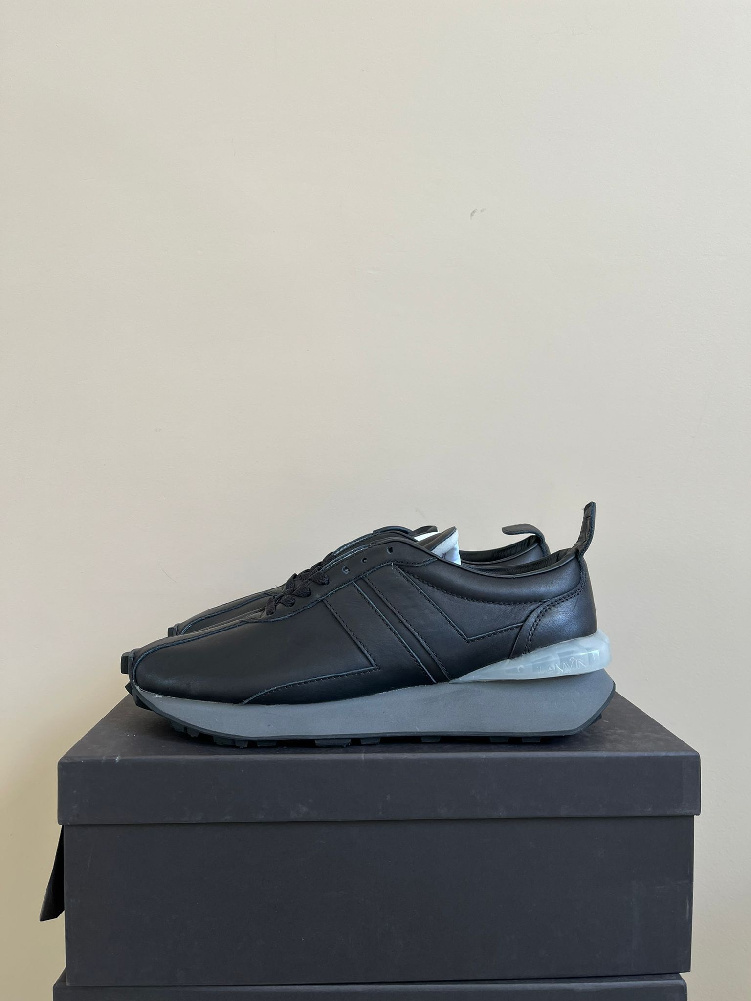 image of Lanvin Runner Trainer Sneakers In Black, Men's (Size 11)