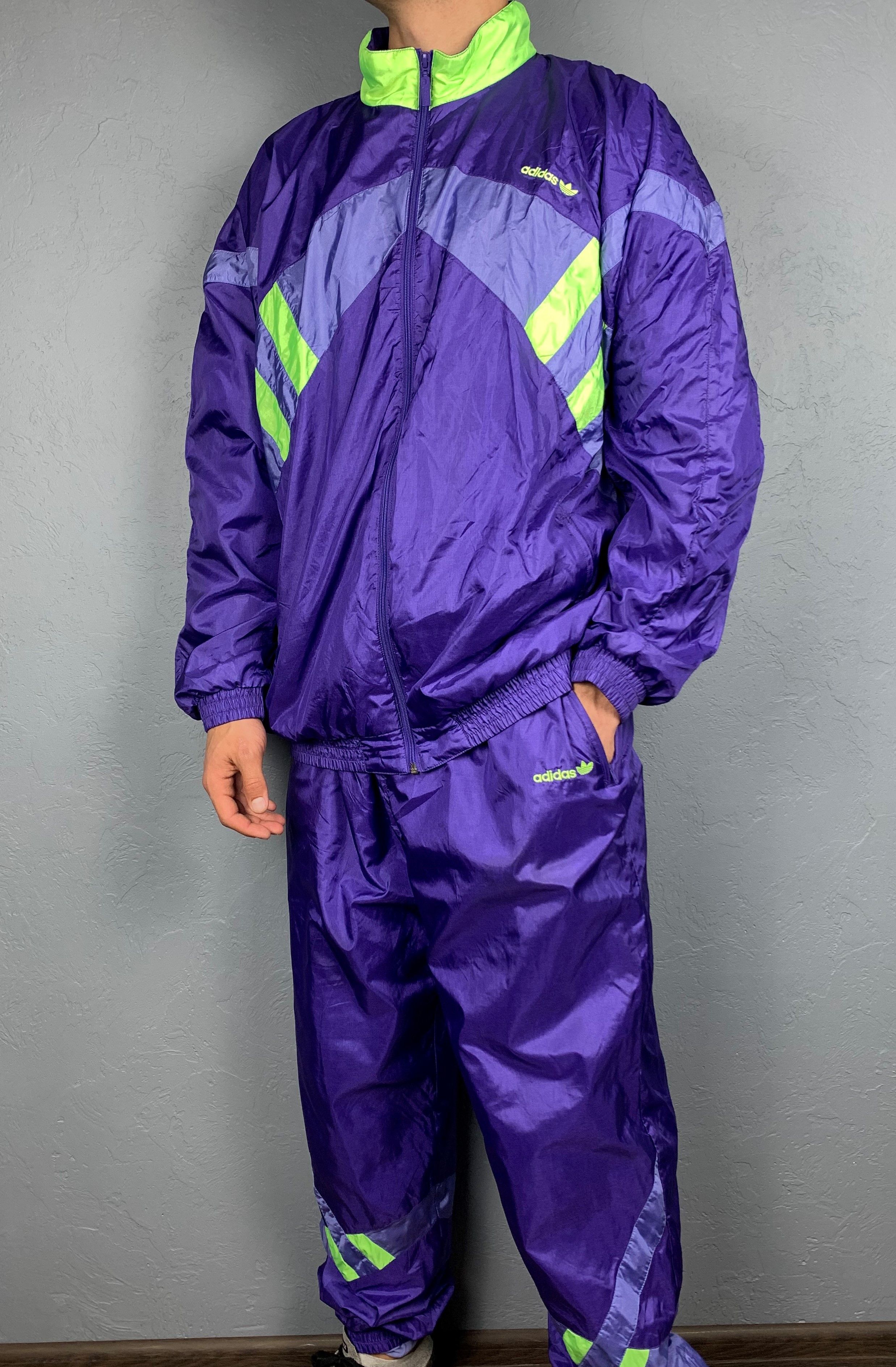 Adidas ADIDAS 90s Vintage Mens Track Suit Jacket & Pants Size US XL / EU 56 / 4 - 1 Thumbnail