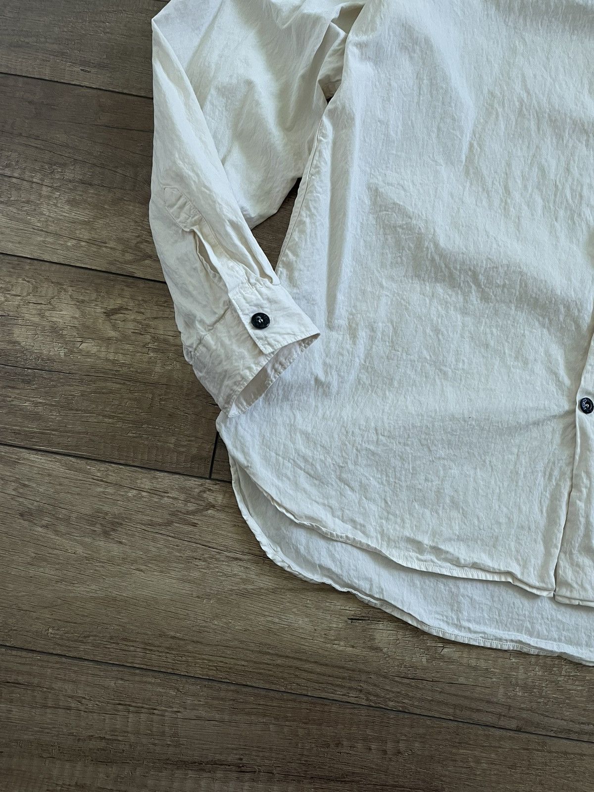 Stone Island Vintage Stone Island Cream Cotton Light Overshirt Shirt Size US XXL / EU 58 / 5 - 3 Thumbnail