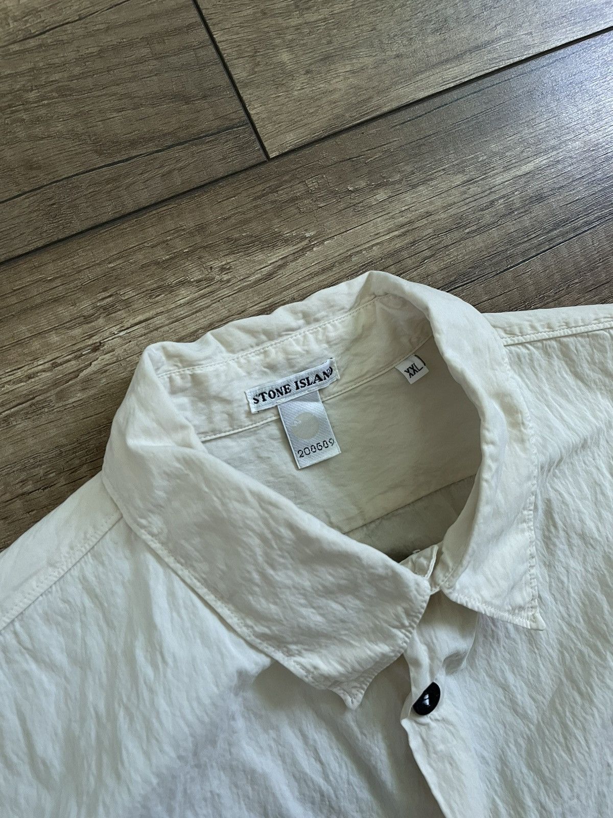 Stone Island Vintage Stone Island Cream Cotton Light Overshirt Shirt Size US XXL / EU 58 / 5 - 5 Thumbnail