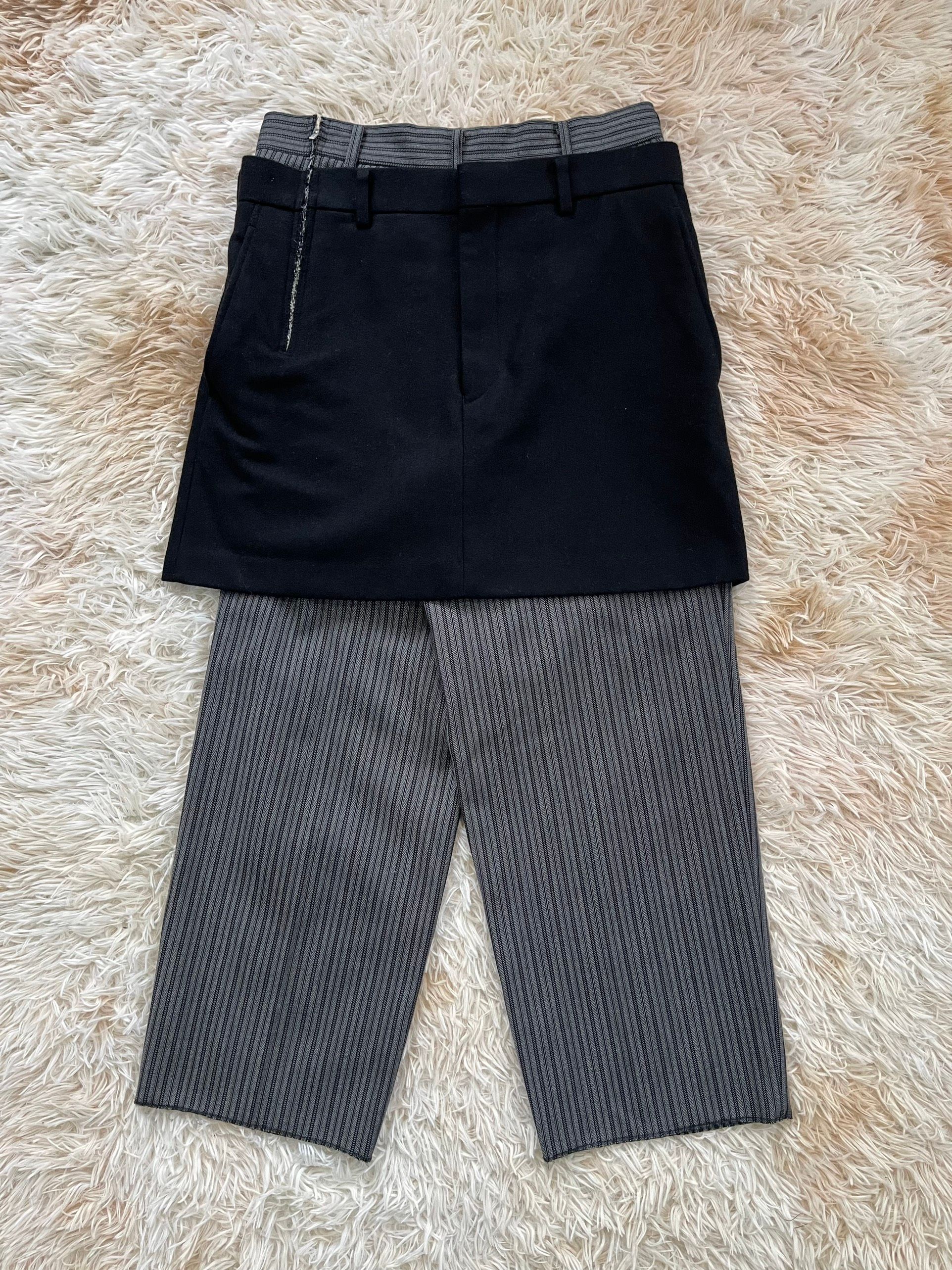 Pre-owned Comme Des Garçons S/s2005 Short/trouser Hybrid Pants In Black Gray