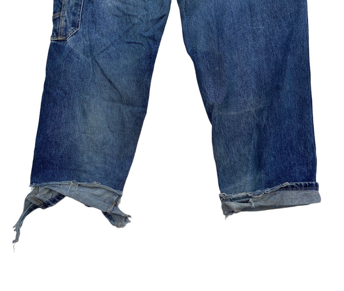 Japanese Brand Vtg Distressed Freaky Washed Denim Baggy Cargo Pants Size US 31 - 9 Thumbnail