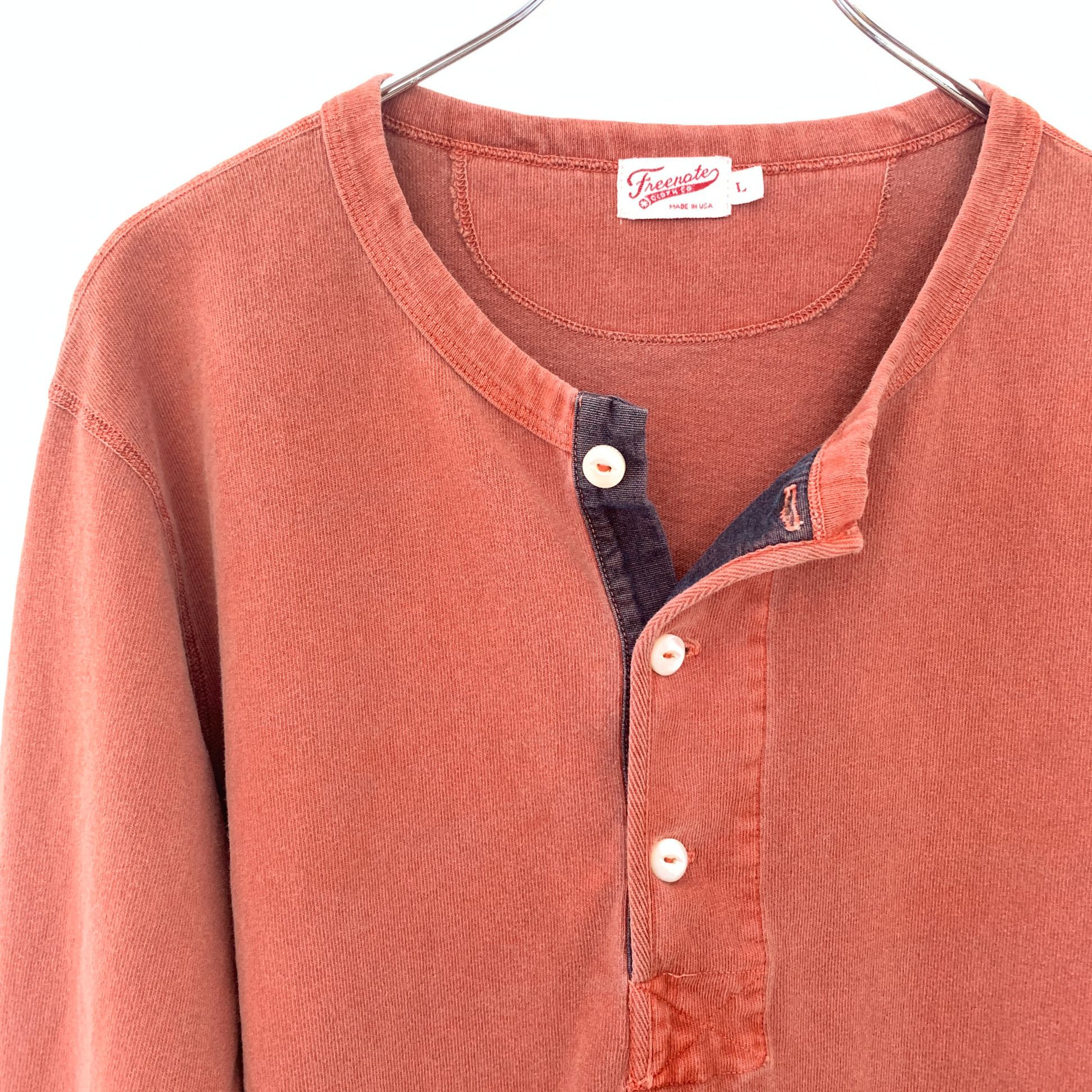 Freenote 13oz Henley Rust Pigment Dye Size US L / EU 52-54 / 3 - 3 Thumbnail