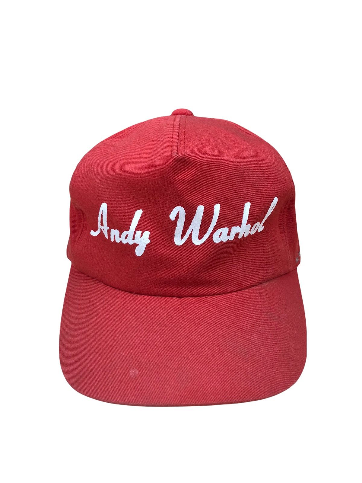 image of 1990S Andy Warhol For Ca4La “ The World Fascinates Me” Cap in Red, Men's