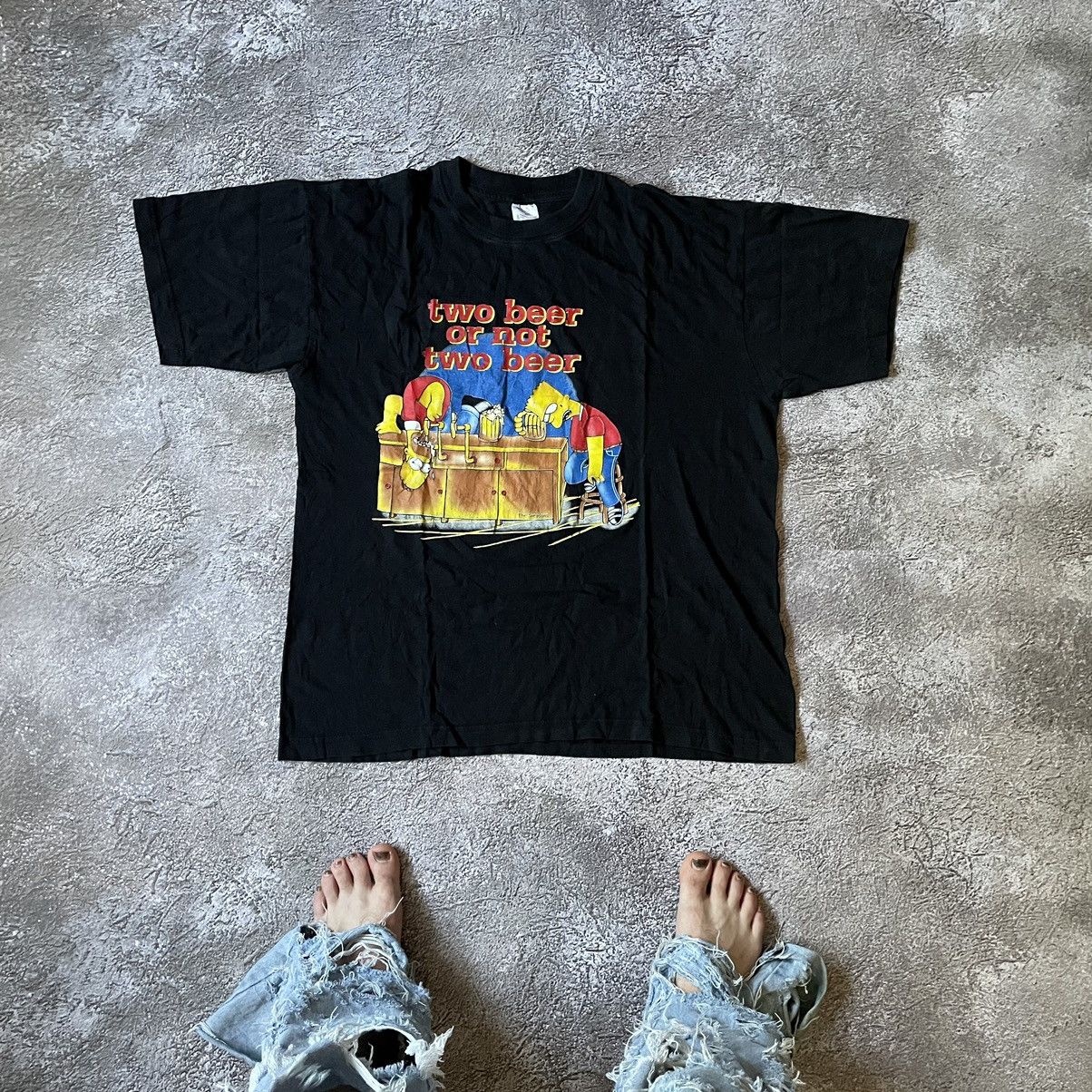 Vintage Y2K ADULT CARTOON Tee TWO BEER SIMPSON XL