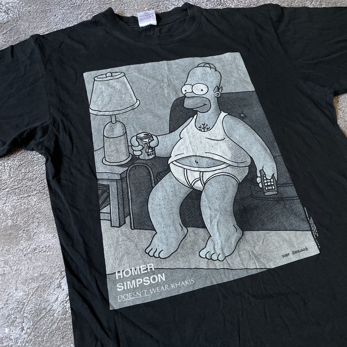 Vintage Vintage Y2K Sun Faded Homer Simpson Graphic Tee Black Goth L Size US L / EU 52-54 / 3 - 5 Thumbnail