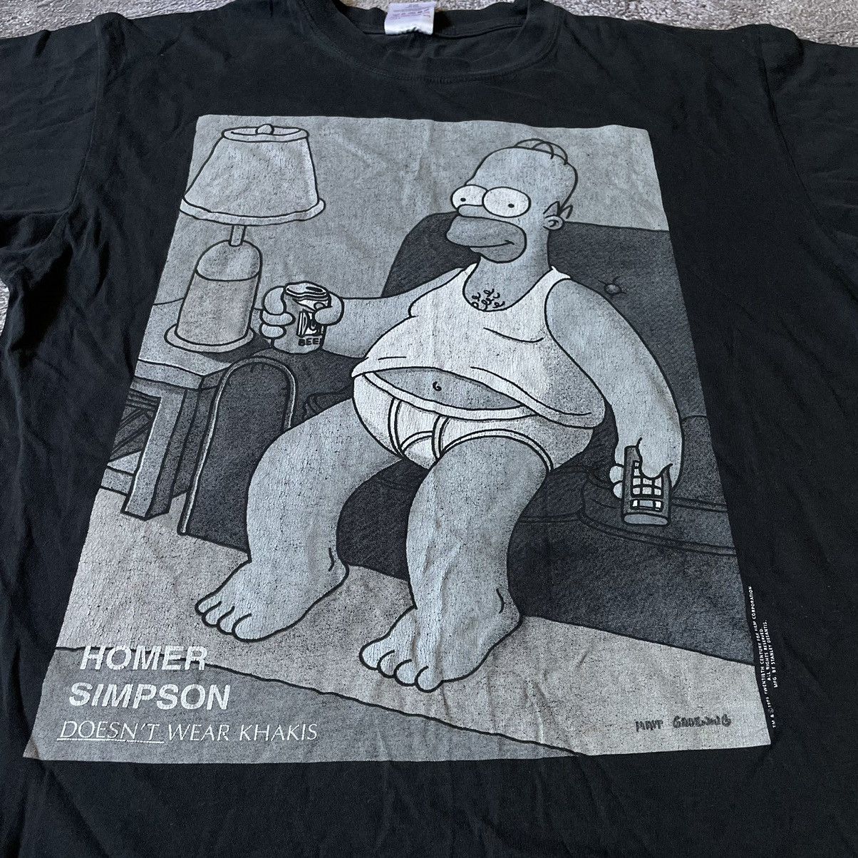 Vintage Vintage Y2K Sun Faded Homer Simpson Graphic Tee Black Goth L Size US L / EU 52-54 / 3 - 6 Thumbnail
