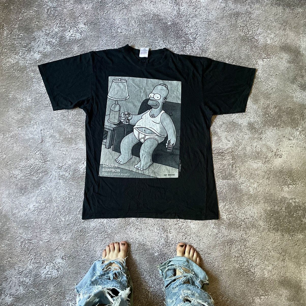 Vintage Vintage Y2K Sun Faded Homer Simpson Graphic Tee Black Goth L Size US L / EU 52-54 / 3 - 1 Thumbnail