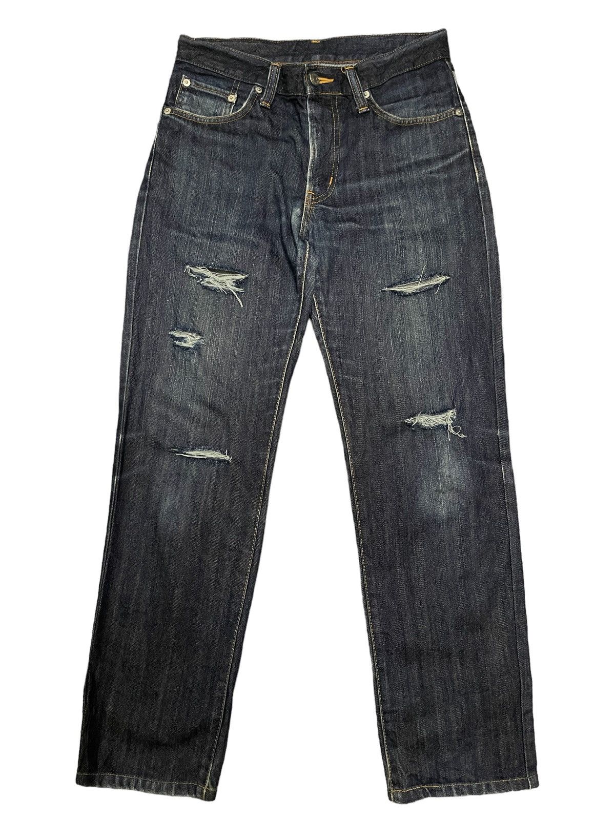 image of Archival Clothing x Edwin Vintage Edwin Made In Japan Distressed Style Jeans in Blue (Size 29)