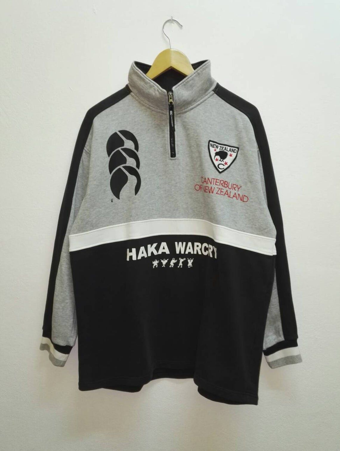 image of All Black x Canterbury Of New Zealand Vintage Canterbury Of New Zealand Haka Warcry in Black (Size 