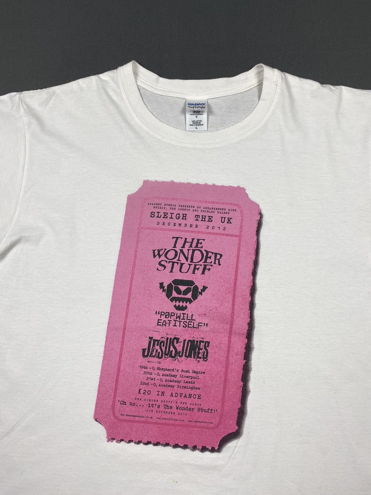 Band Tees 2012 The Wonder Stuff Concert Ticket Graphic T-Shirt Size US L / EU 52-54 / 3 - 2 Thumbnail