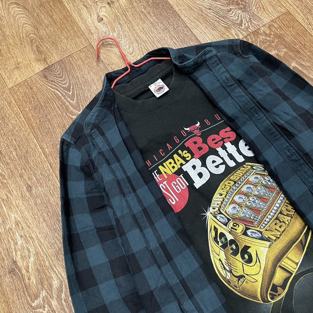 Vintage Vintage 90s Navy Checkered Shirt Grunge Streetwear Baggy M Size US M / EU 48-50 / 2 - 5 Thumbnail