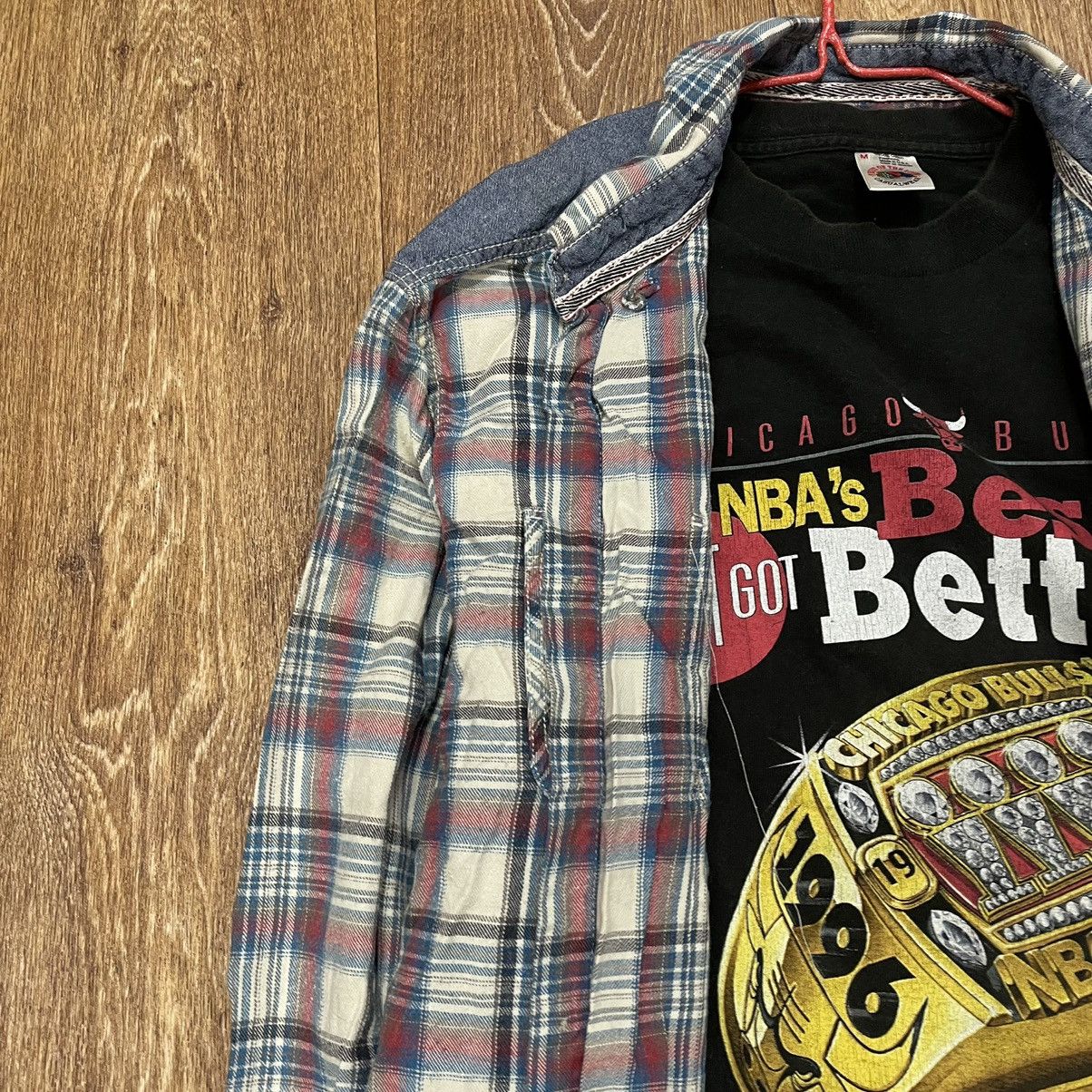 Vintage Vintage 90s Checkered Shirt Grunge Skate Oversized Faded XL Size US XL / EU 56 / 4 - 4 Thumbnail