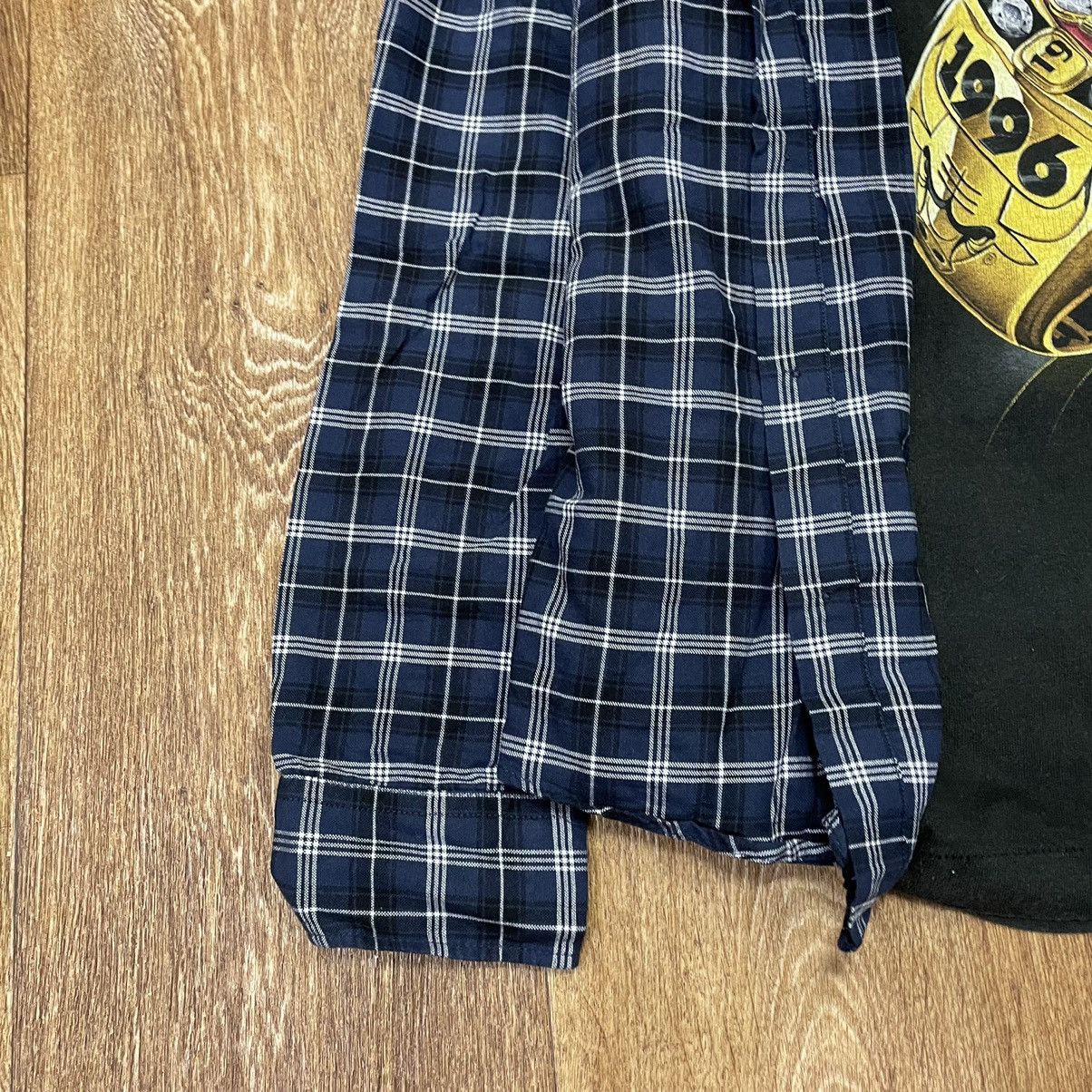 Vintage Vintage 90s Navy Checkered Shirt Grunge Streetwear Worn In L Size US L / EU 52-54 / 3 - 3 Thumbnail
