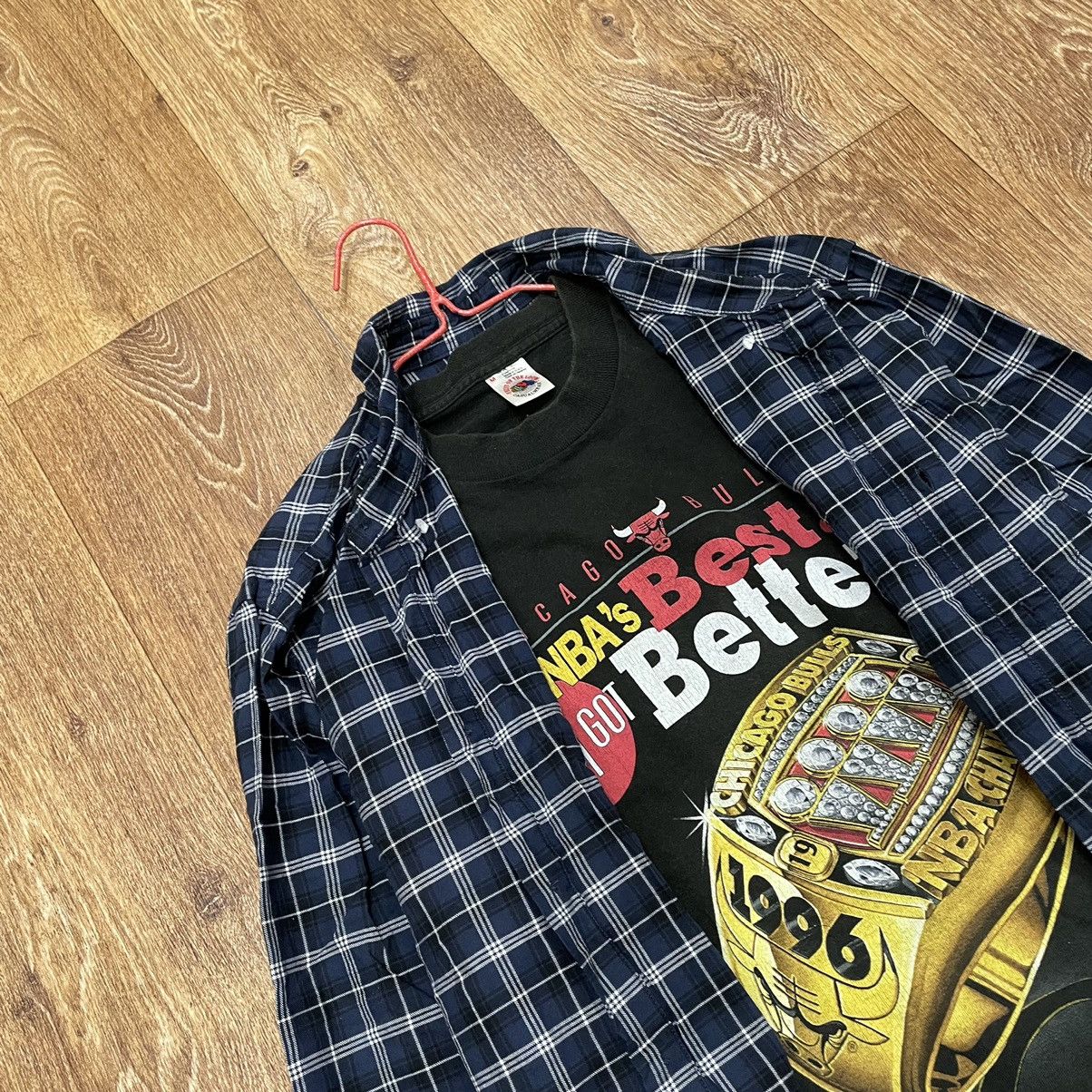 Vintage Vintage 90s Navy Checkered Shirt Grunge Streetwear Worn In L Size US L / EU 52-54 / 3 - 5 Thumbnail