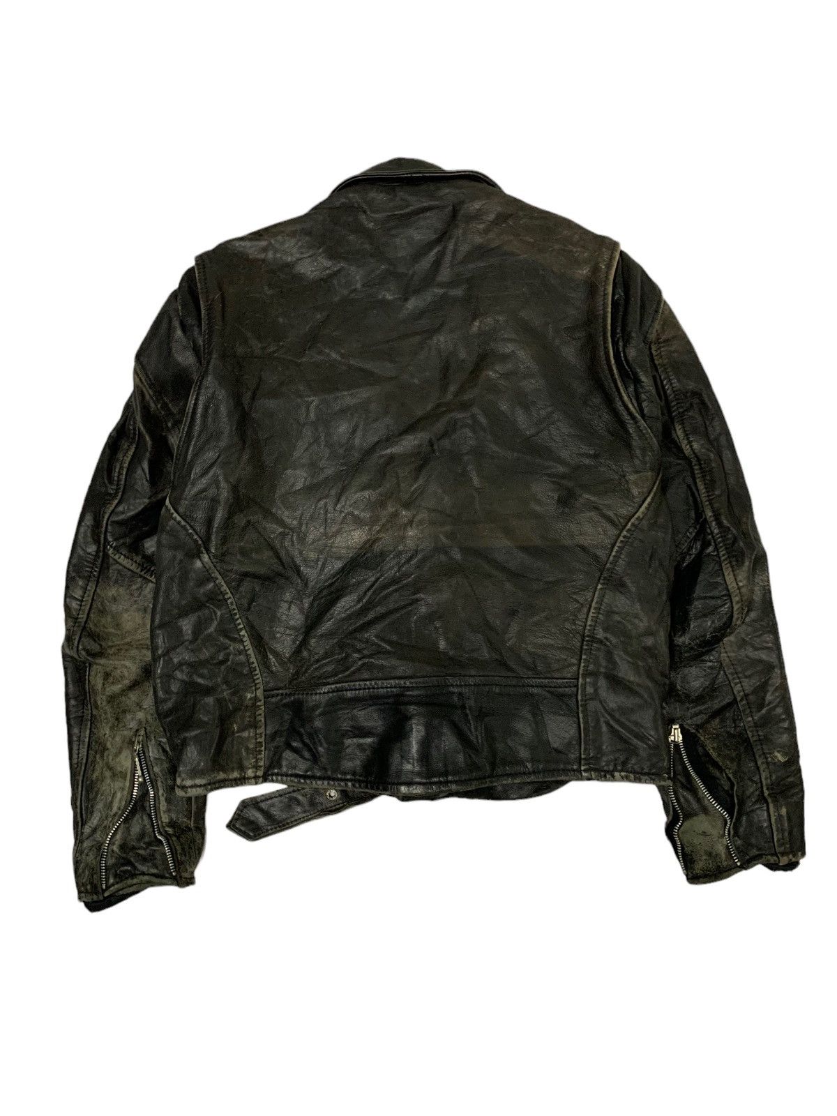 Rei Kawakubo 🔥VTG COWHIDE BIKERS DOUBLE COLLAR LEATHER JACKET Size US M / EU 48-50 / 2 - 5 Thumbnail