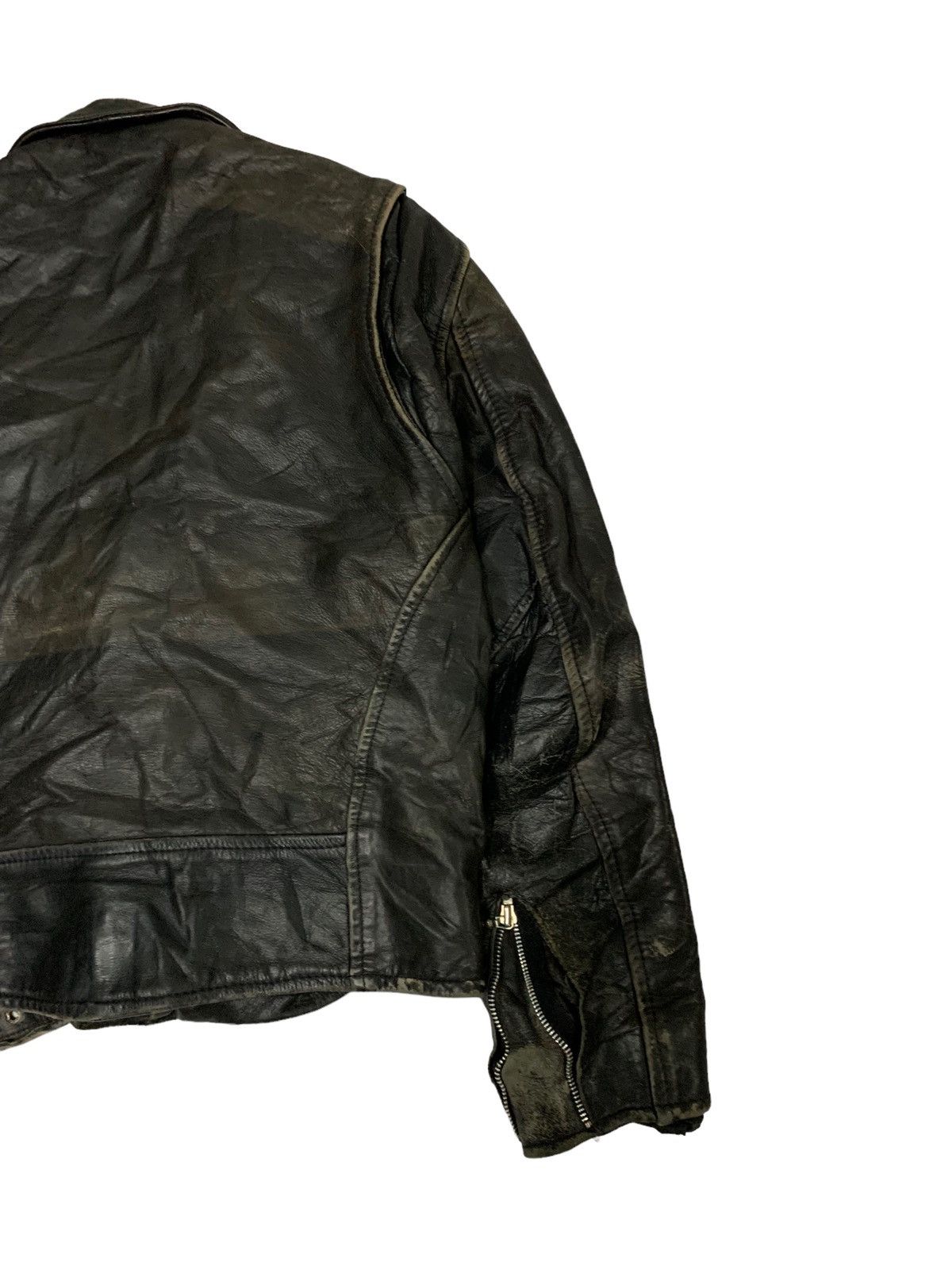 Rei Kawakubo 🔥VTG COWHIDE BIKERS DOUBLE COLLAR LEATHER JACKET Size US M / EU 48-50 / 2 - 7 Thumbnail
