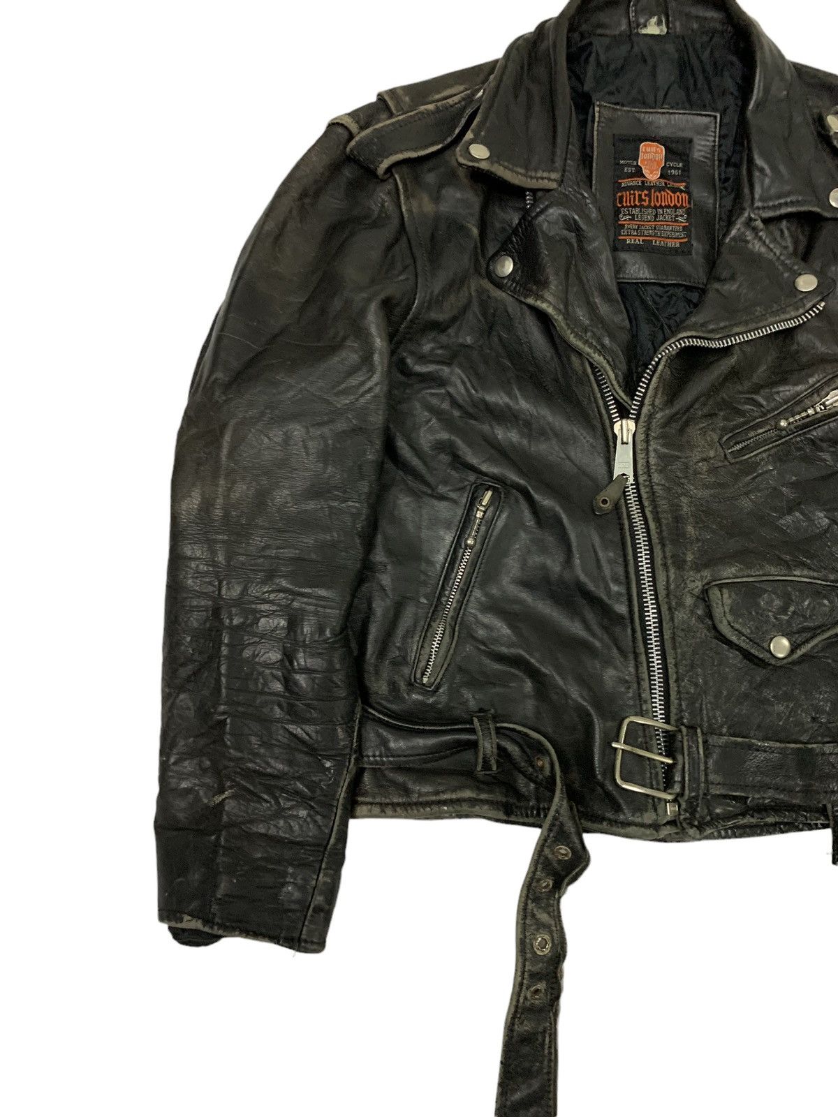 Rei Kawakubo 🔥VTG COWHIDE BIKERS DOUBLE COLLAR LEATHER JACKET Size US M / EU 48-50 / 2 - 3 Thumbnail