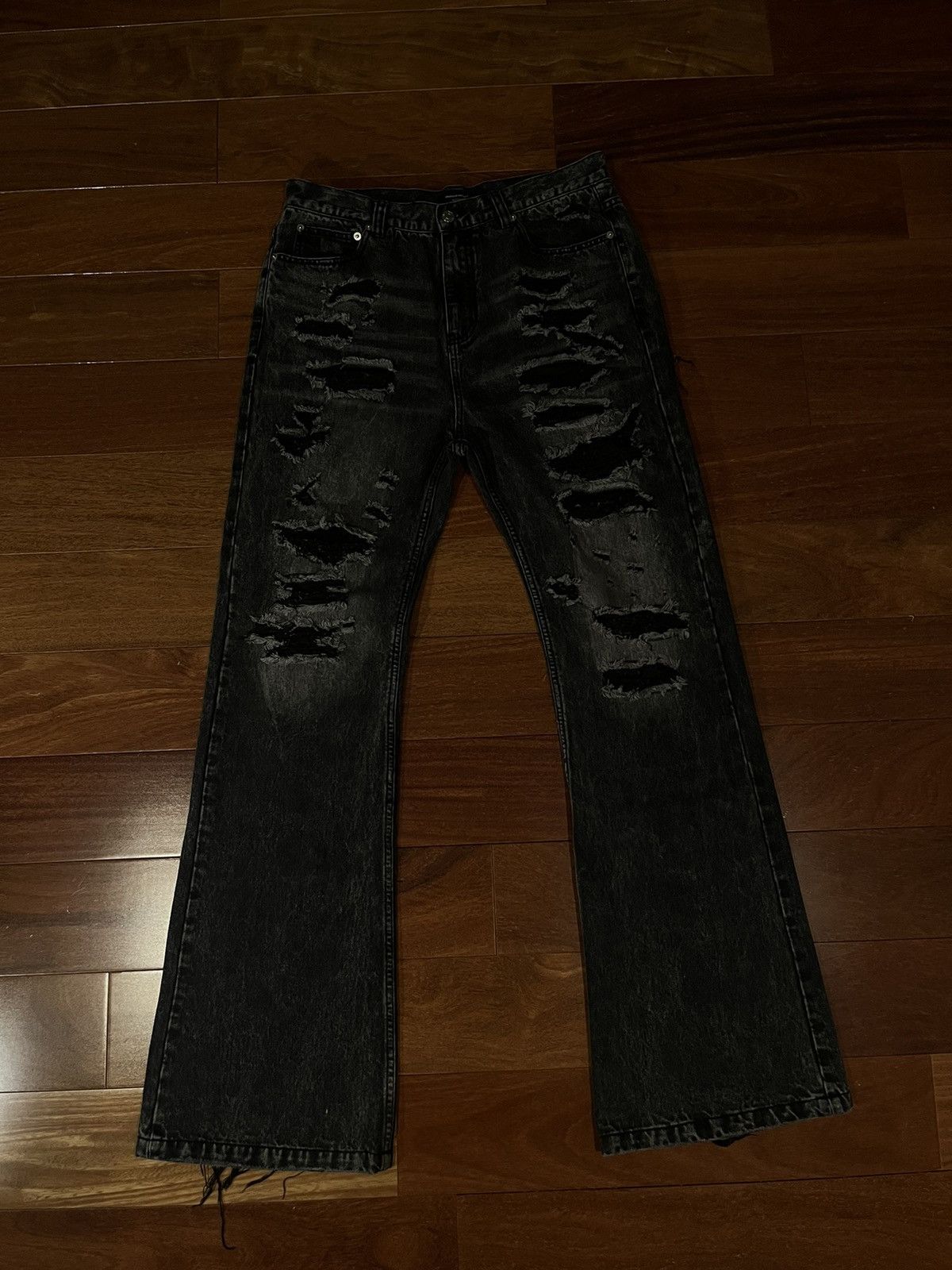 image of Archival Clothing x Avant Garde Flared Jeans in Grey, Men's (Size 34)