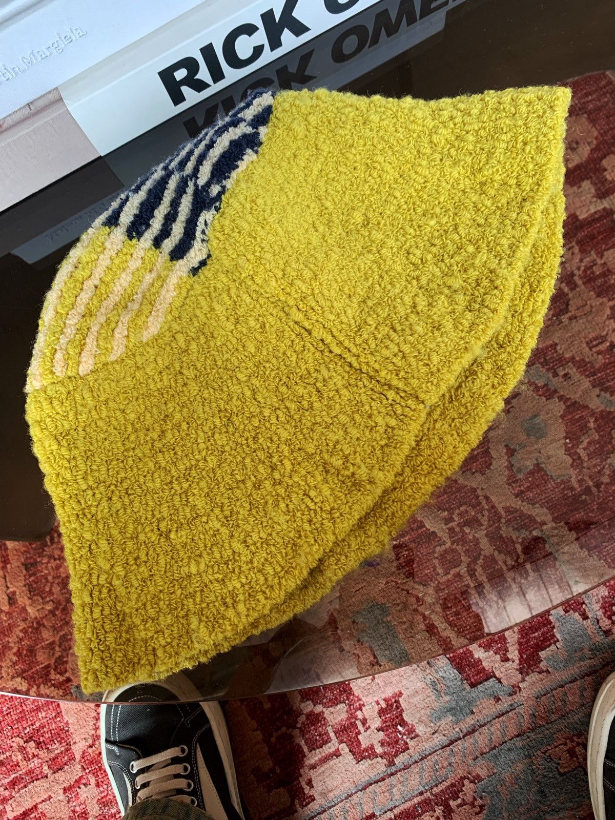 image of Eckhaus Latta Knitted Bucket Hat in Tuscan Sun, Men's
