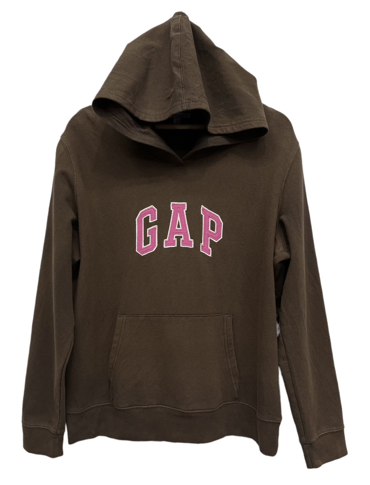 Gap VERY RARE🔥Vtg GAP Brown Pink Logo Stretch Cotton Hoodie Size M / US 6-8 / IT 42-44 - 1 Thumbnail