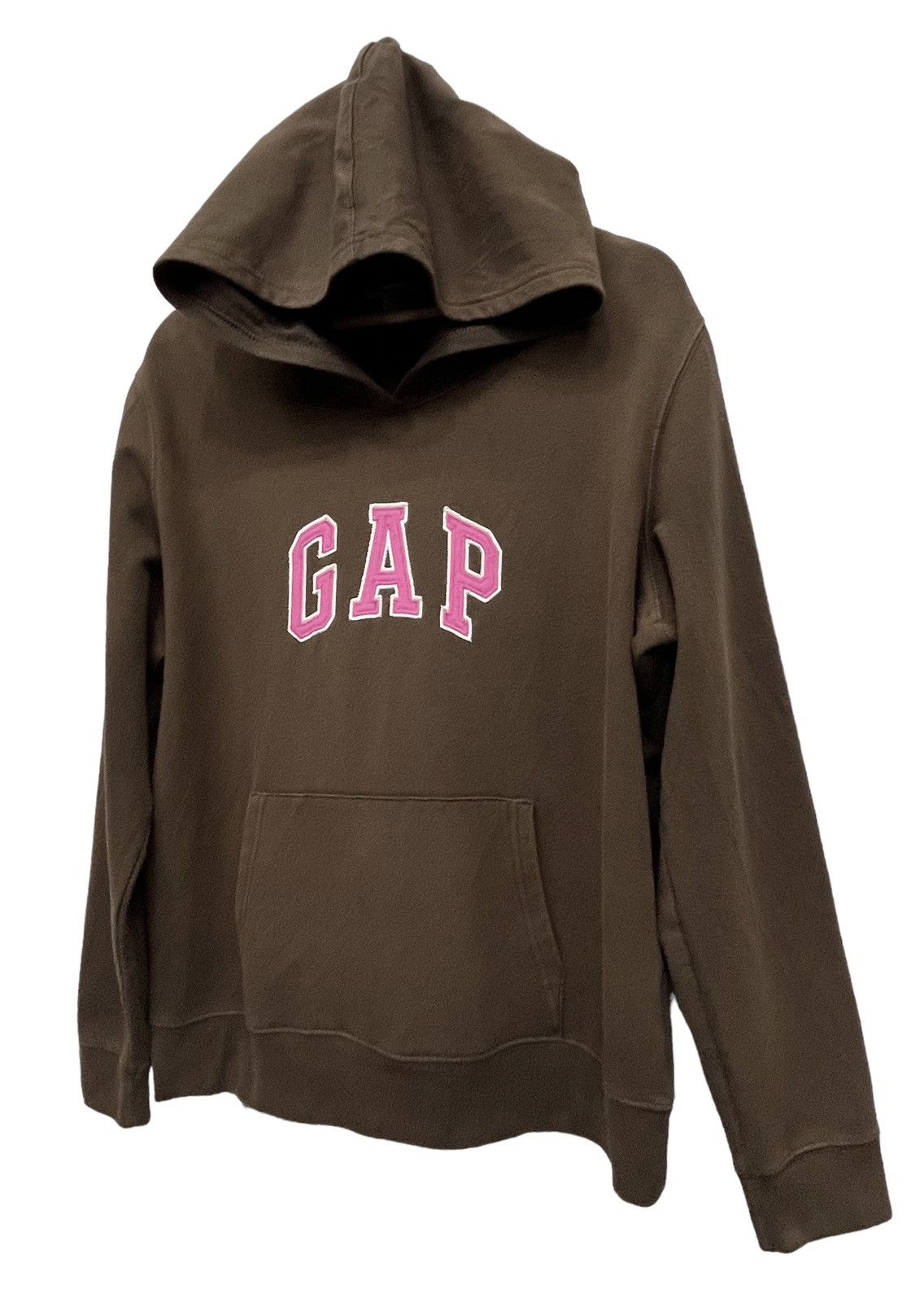 Gap VERY RARE🔥Vtg GAP Brown Pink Logo Stretch Cotton Hoodie Size M / US 6-8 / IT 42-44 - 2 Thumbnail