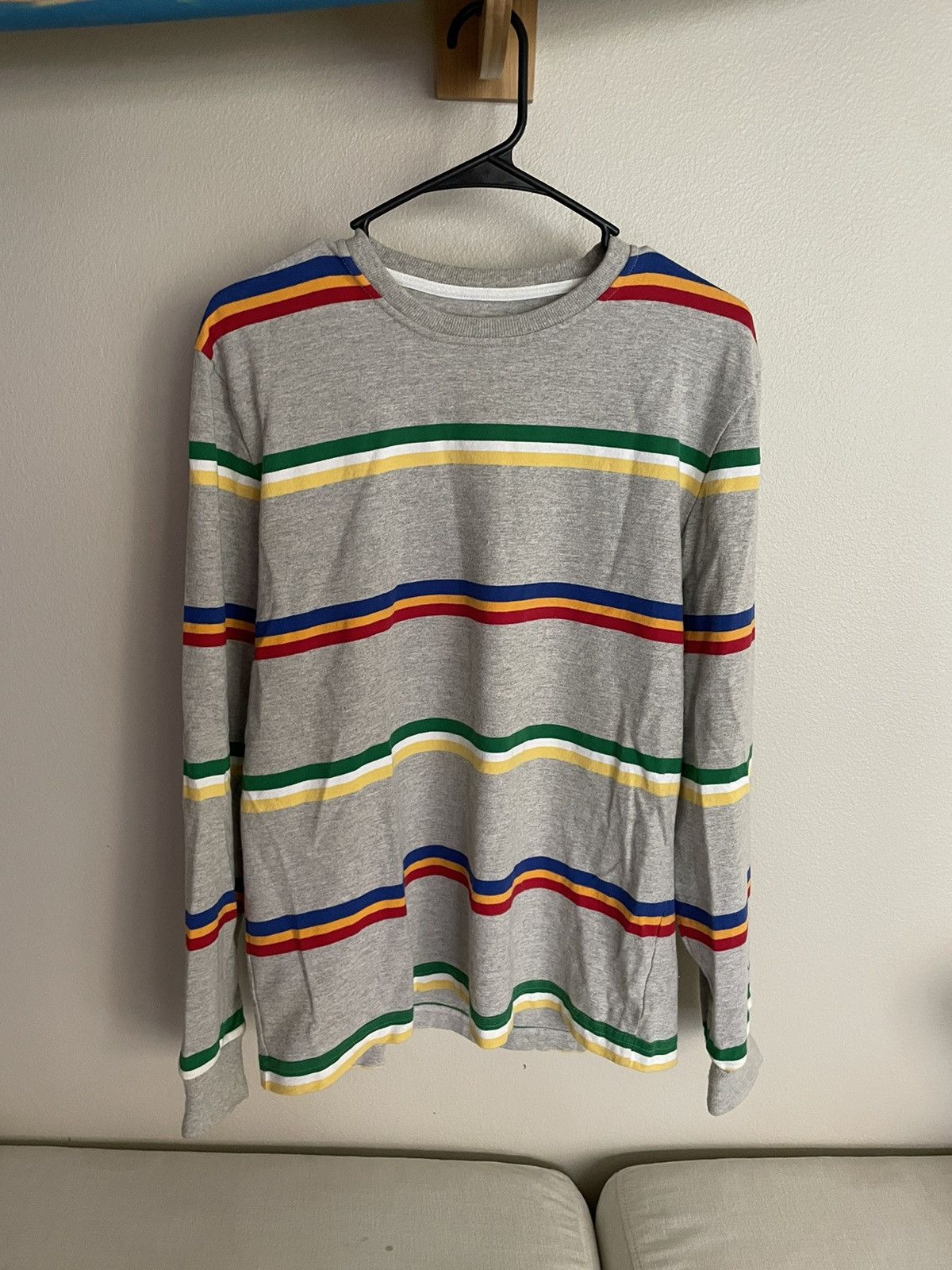 Noah Triple Stripe Crewneck L/S Grey