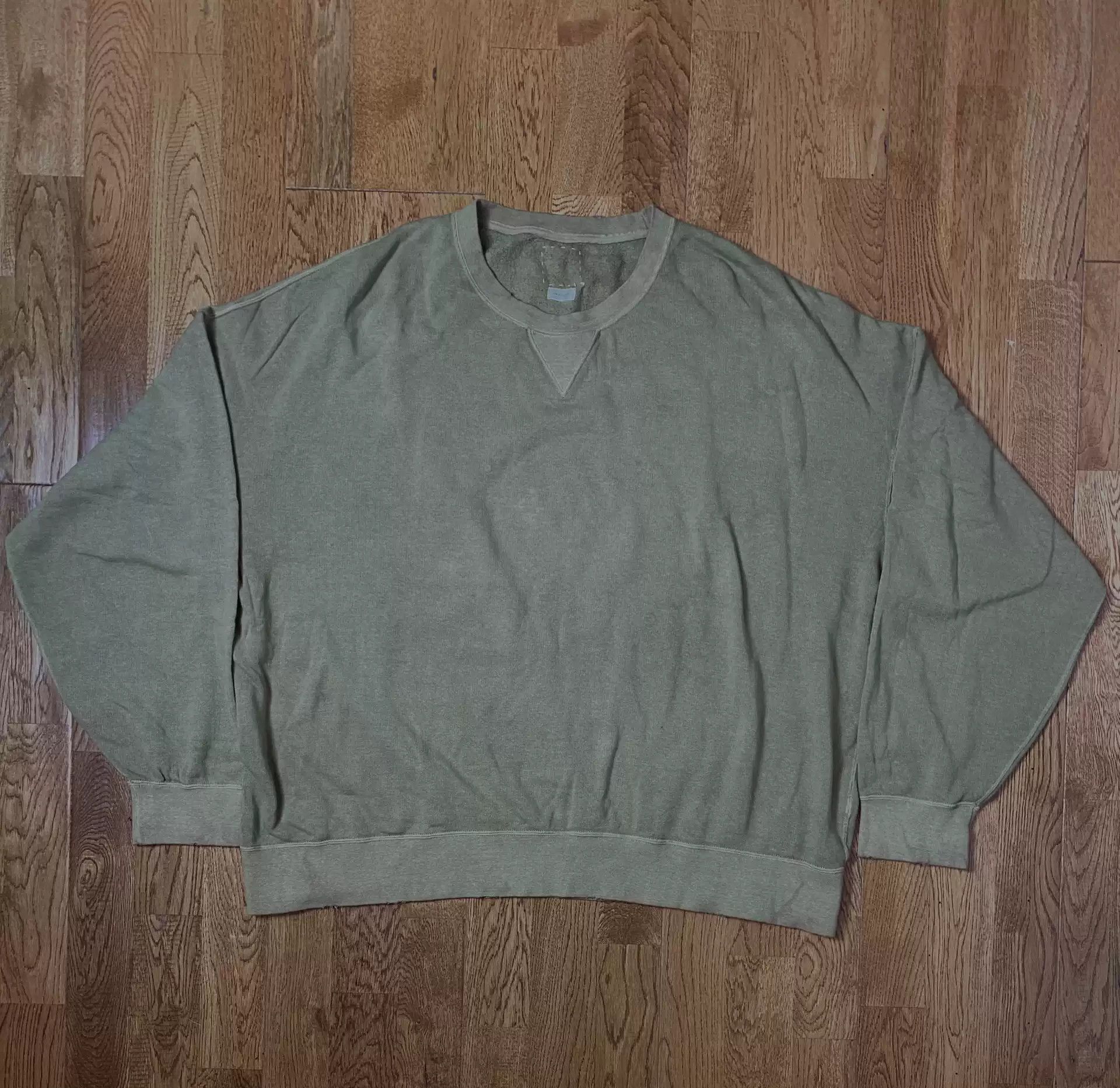 image of Visvim 19Aw Amplus Sweat Uneven Dye in Green, Men's (Size 2XL)