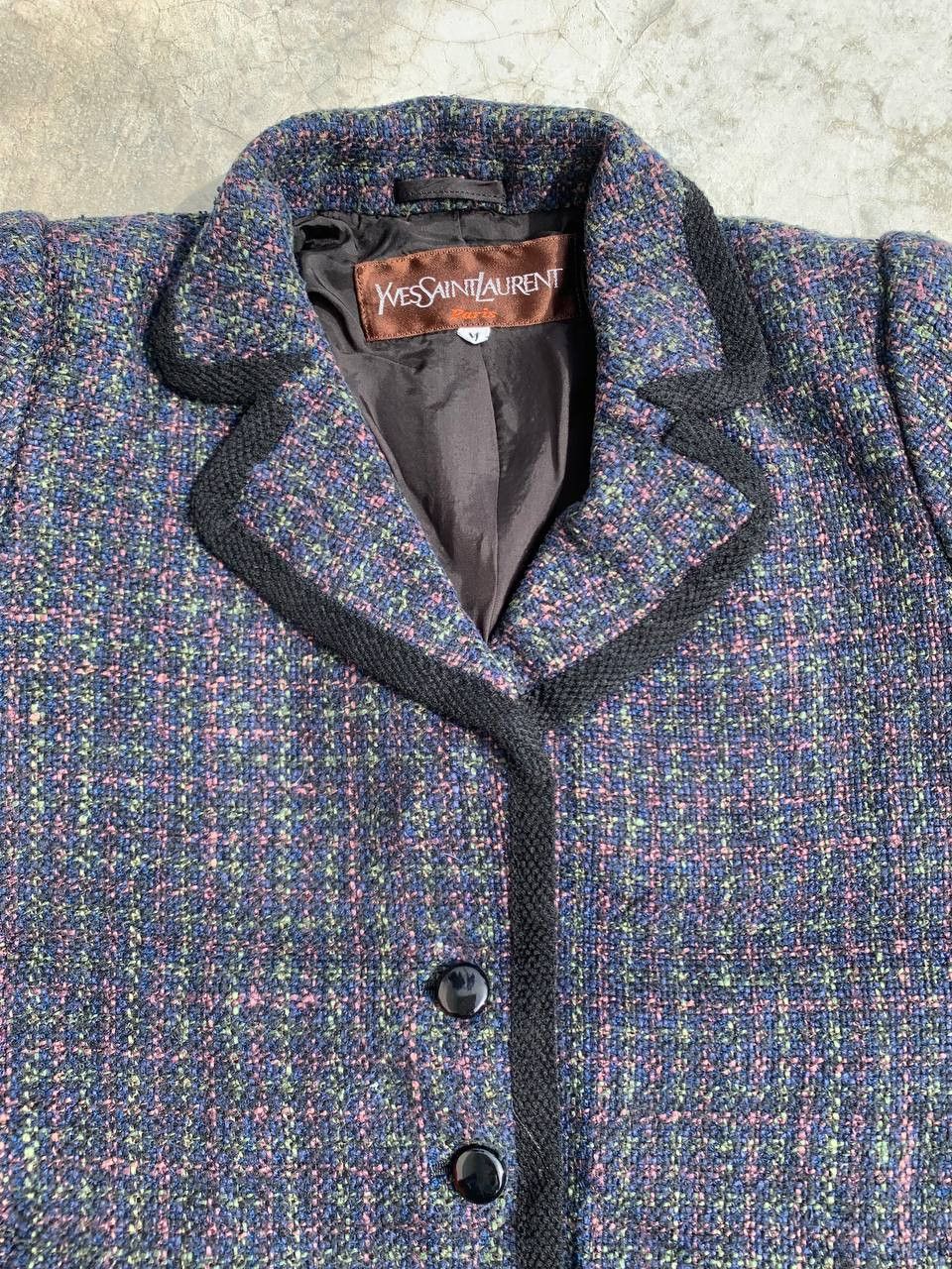 Yves Saint Laurent Vintage YSL Saint Laurent Knitted Wool Blend Jacket Size S / US 4 / IT 40 - 4 Thumbnail