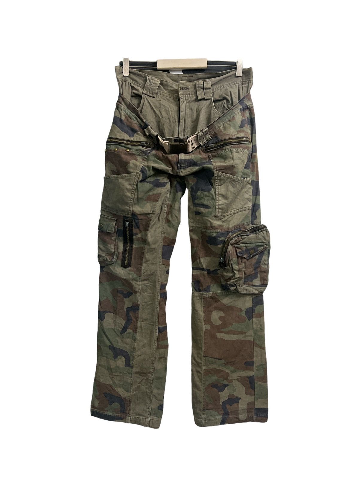 Japanese Brand VINTAGE DOUBLE WAIST PATCHWORK CAMO LIKE RAF SIMON Size US 30 / EU 46 - 1 Thumbnail
