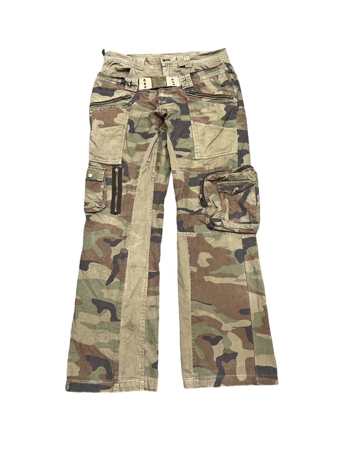 Japanese Brand VINTAGE DOUBLE WAIST PATCHWORK CAMO LIKE RAF SIMON Size US 30 / EU 46 - 2 Thumbnail