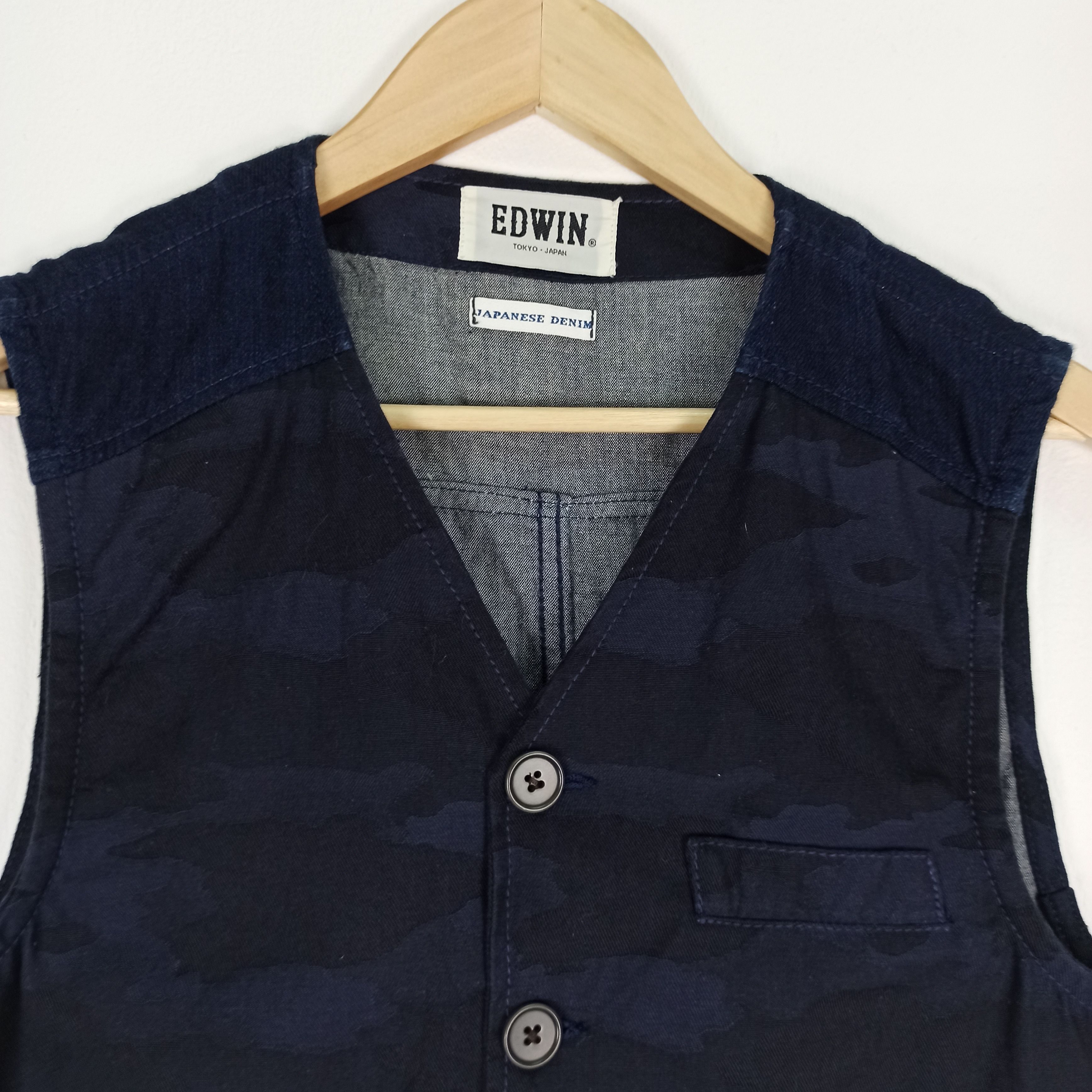 Edwin Indigo Camo Edwin Vest Jeans Cotton Size US M / EU 48-50 / 2 - 2 Thumbnail