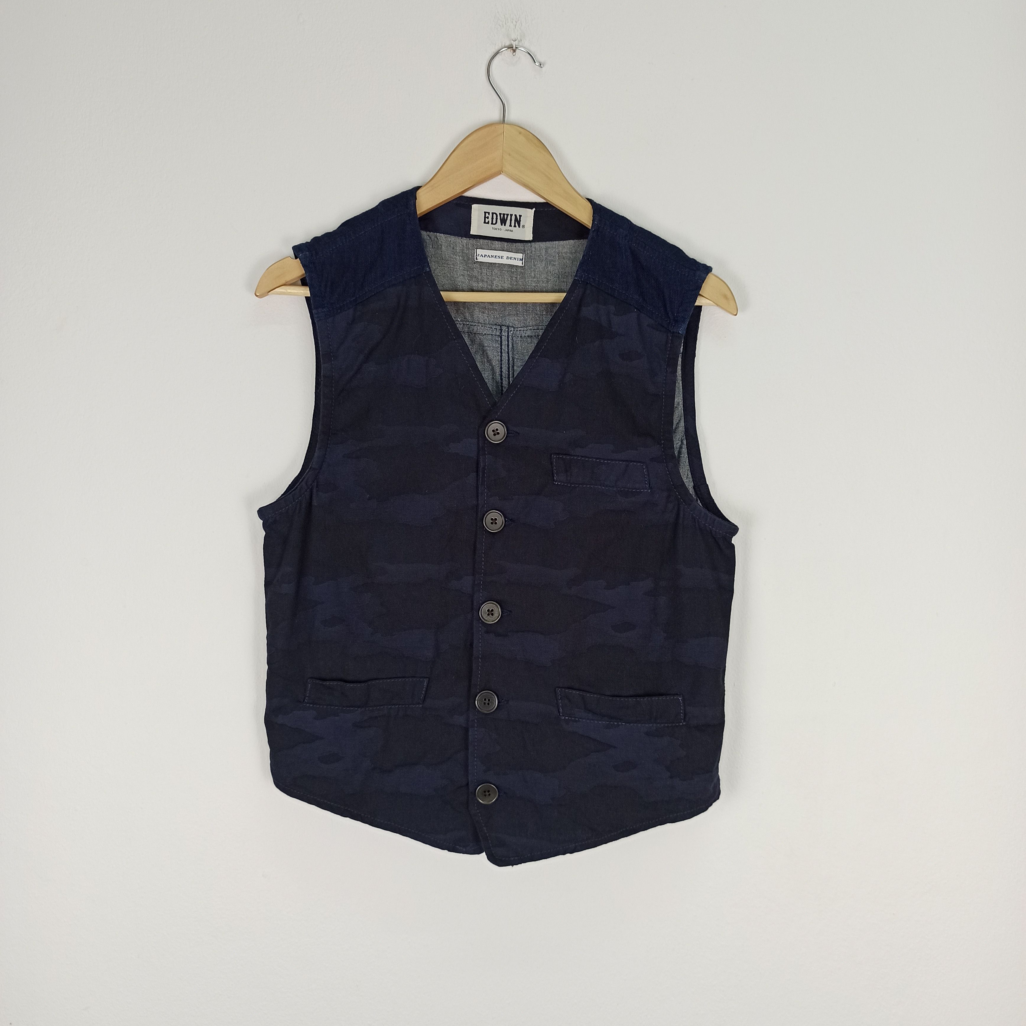 Edwin Indigo Camo Edwin Vest Jeans Cotton Size US M / EU 48-50 / 2 - 1 Thumbnail