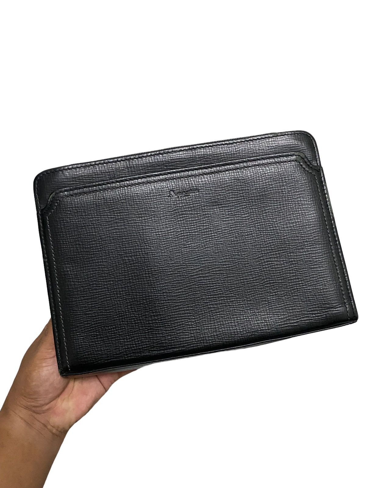 Aquascutum × Japanese Brand × Vintage Vintage Aquascutum Clutch Bag Black Size ONE SIZE - 18 Thumbnail