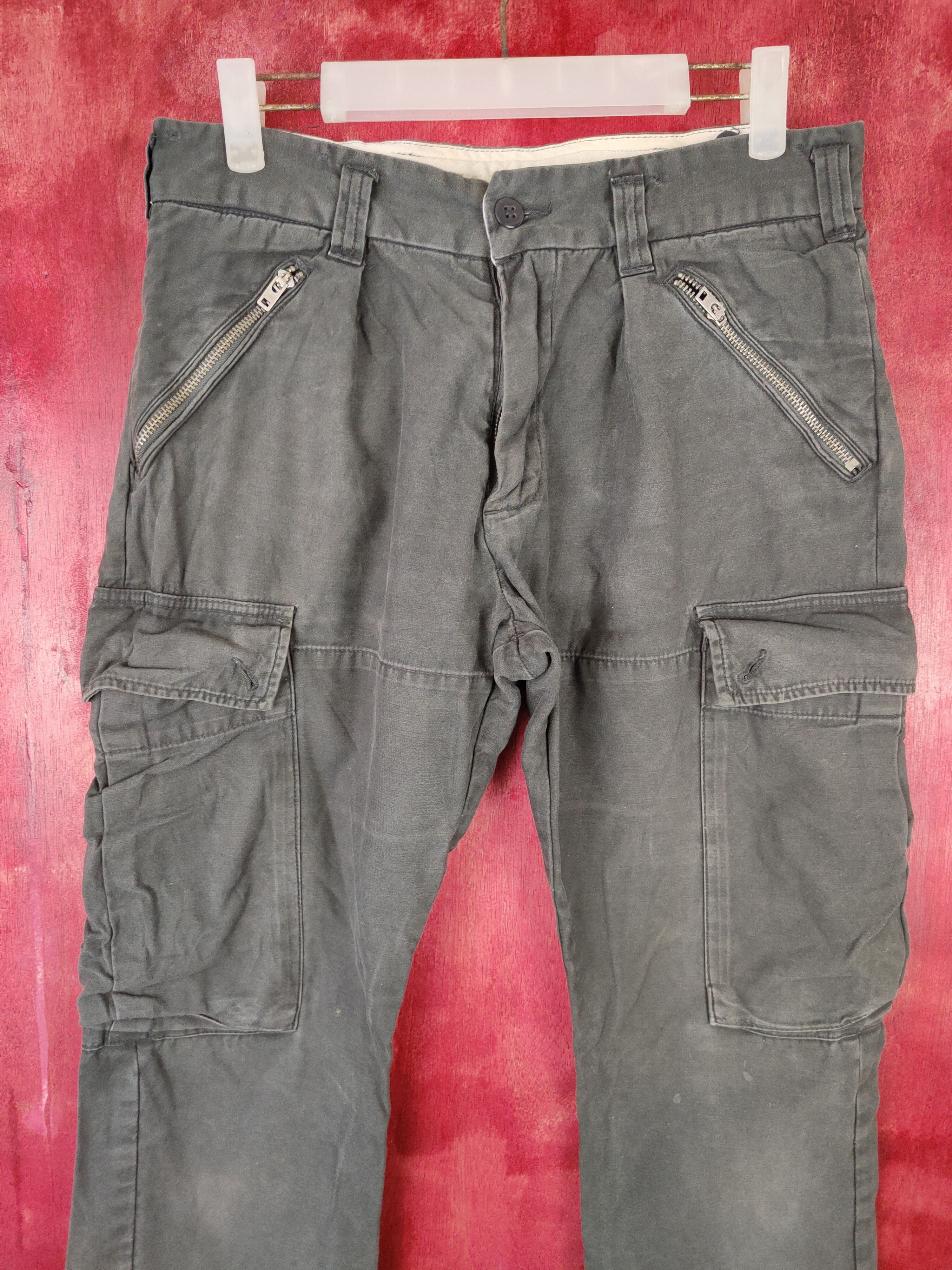 Japanese Brand Back Number® Black Multi Pocket Tactical Cargo Pants #S471 Size US 32 / EU 48 - 2 Thumbnail