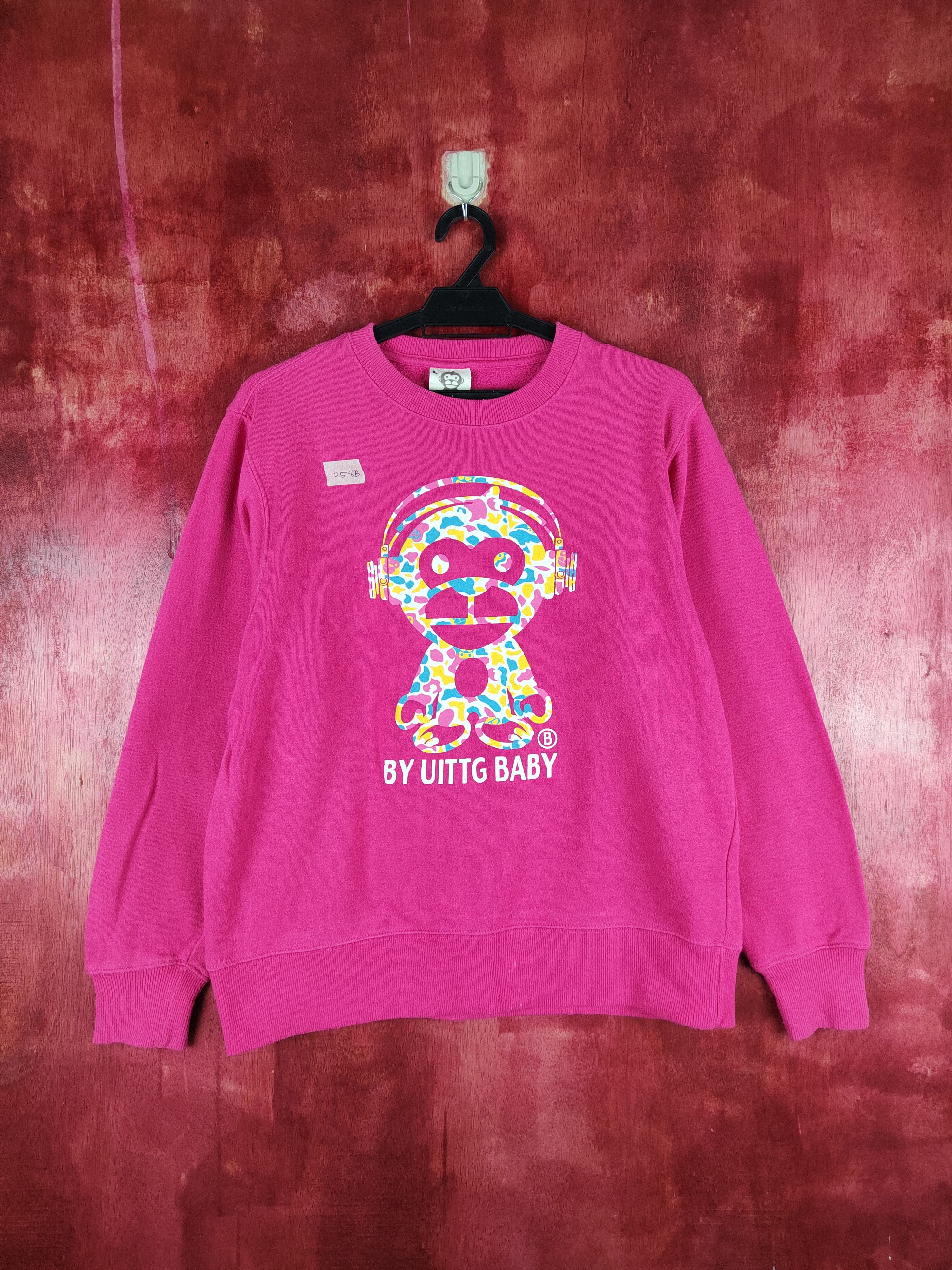Japanese Brand × Vintage UITTG Baby Pink Sweatshirt like bape #258B Size M / US 6-8 / IT 42-44 - 1 Thumbnail