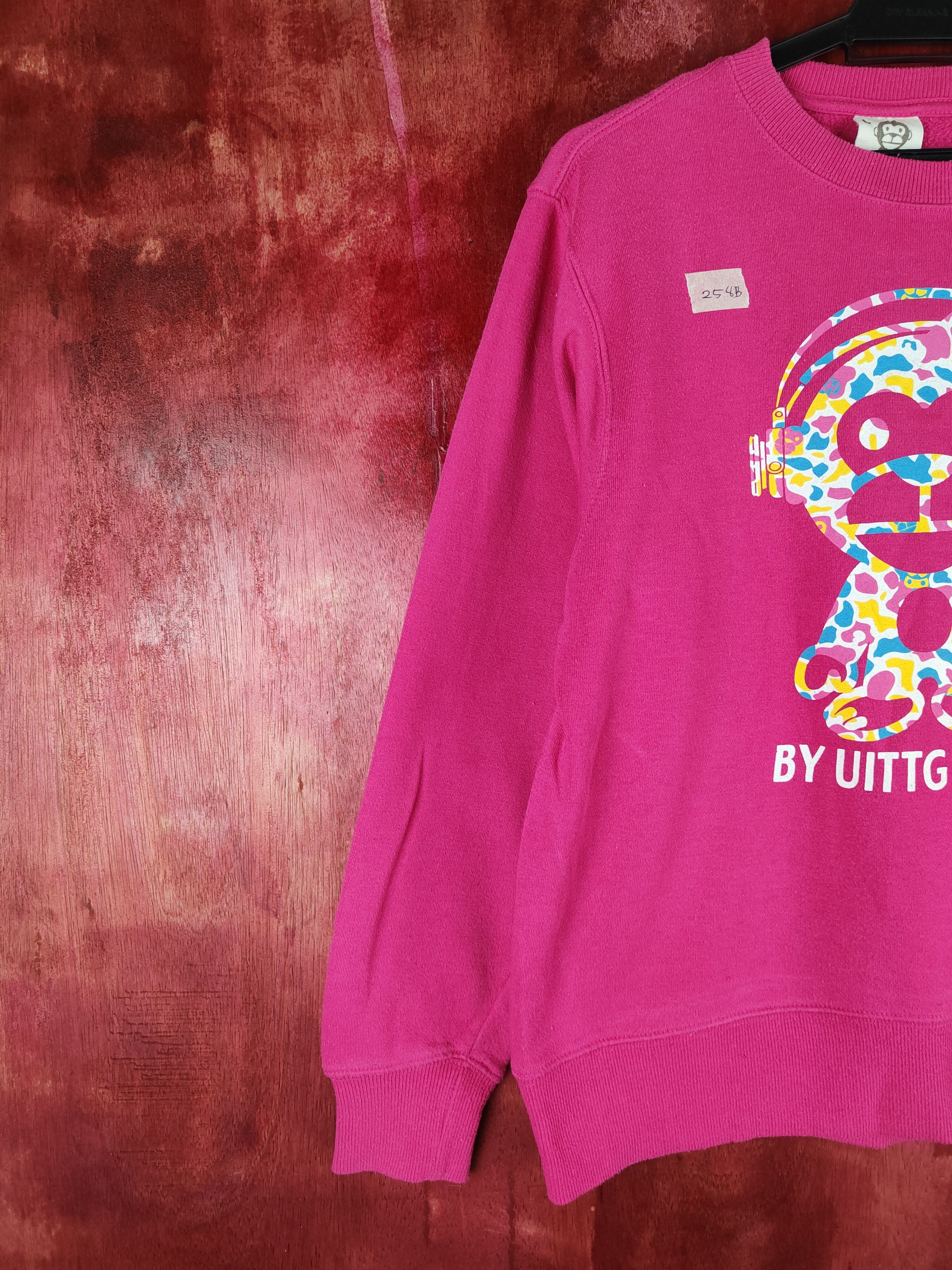 Japanese Brand × Vintage UITTG Baby Pink Sweatshirt like bape #258B Size M / US 6-8 / IT 42-44 - 3 Thumbnail