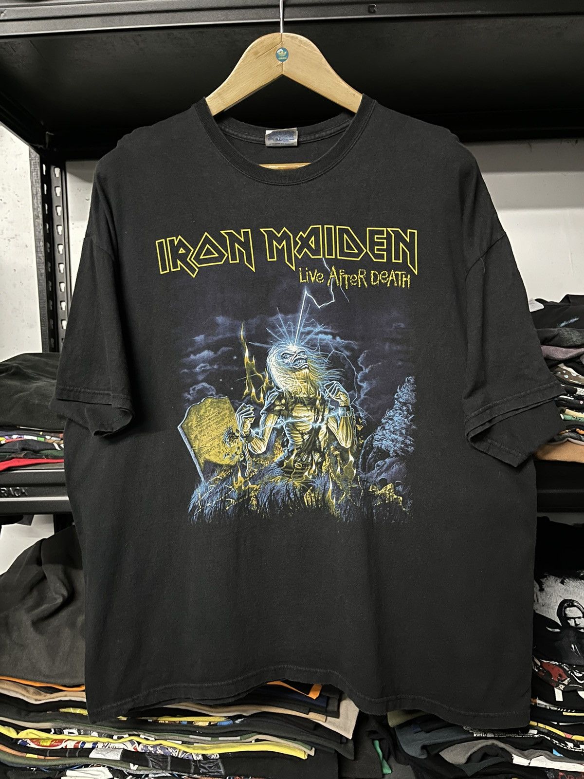 Band Tees × Vintage Vintage Iron Maiden Live Alter Death Faded Oversize Tee Size US XXL / EU 58 / 5 - 1 Thumbnail