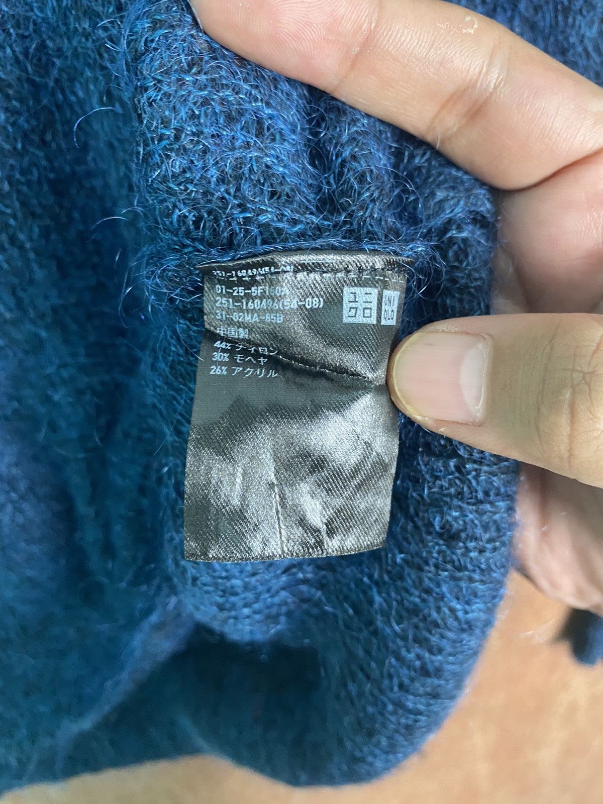 Homespun Knitwear × Vintage DL Uniqlo Dark Blue Shag Shaggy Fur Mohair Knitwear #B632 Size US S / EU 44-46 / 1 - 9 Thumbnail