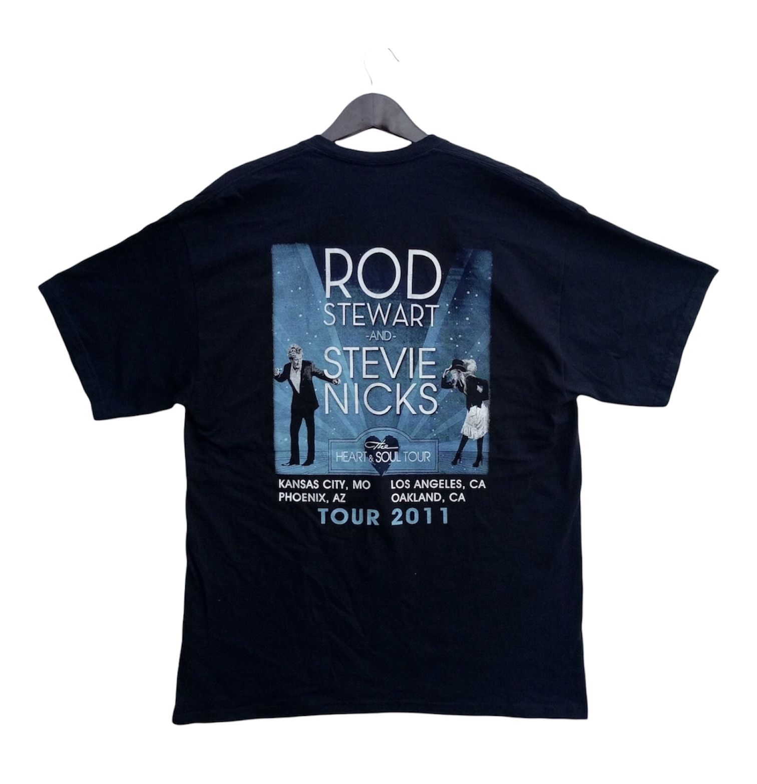 Band Tees 💥ROD STEWART & STEVIE NICKS promo tour 2011 rock tee shirt Size US XL / EU 56 / 4 - 2 Thumbnail