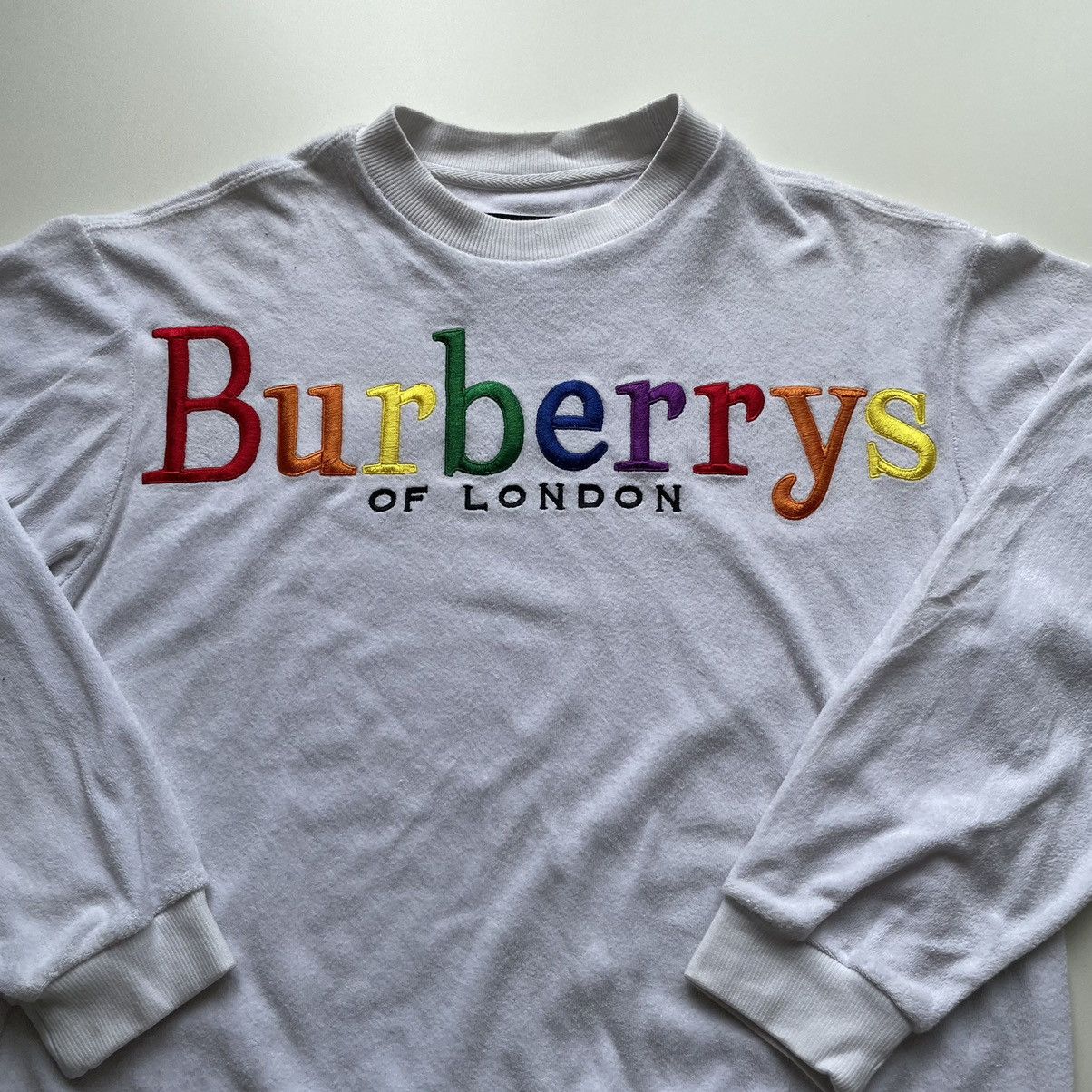 Burberry Vintage 2000s Burberry Rainbow Spell Out Crewneck Mens Small Size US S / EU 44-46 / 1 - 2 Thumbnail